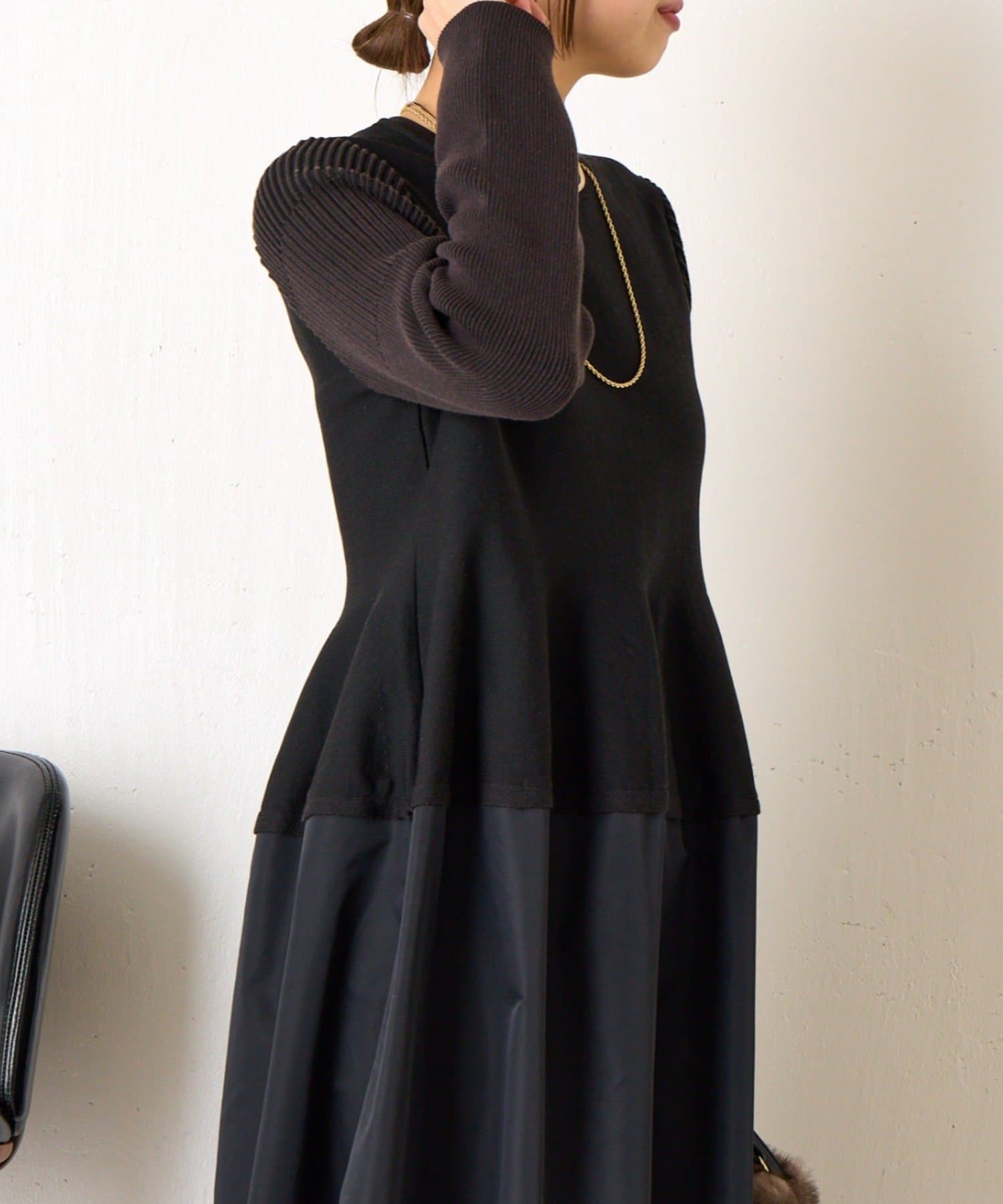 Jena　espace merveilleux(ジェナ　エスパスメルヴェイユ) ペプラム切替ワンピース