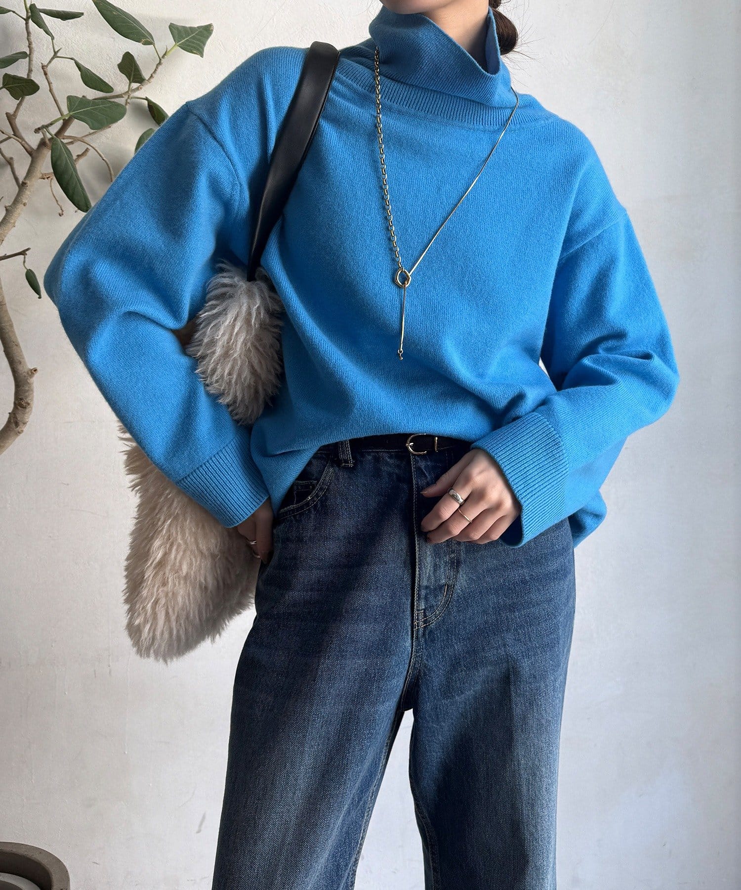 DOUDOU(ドゥドゥ) ウール混タートルチュニック