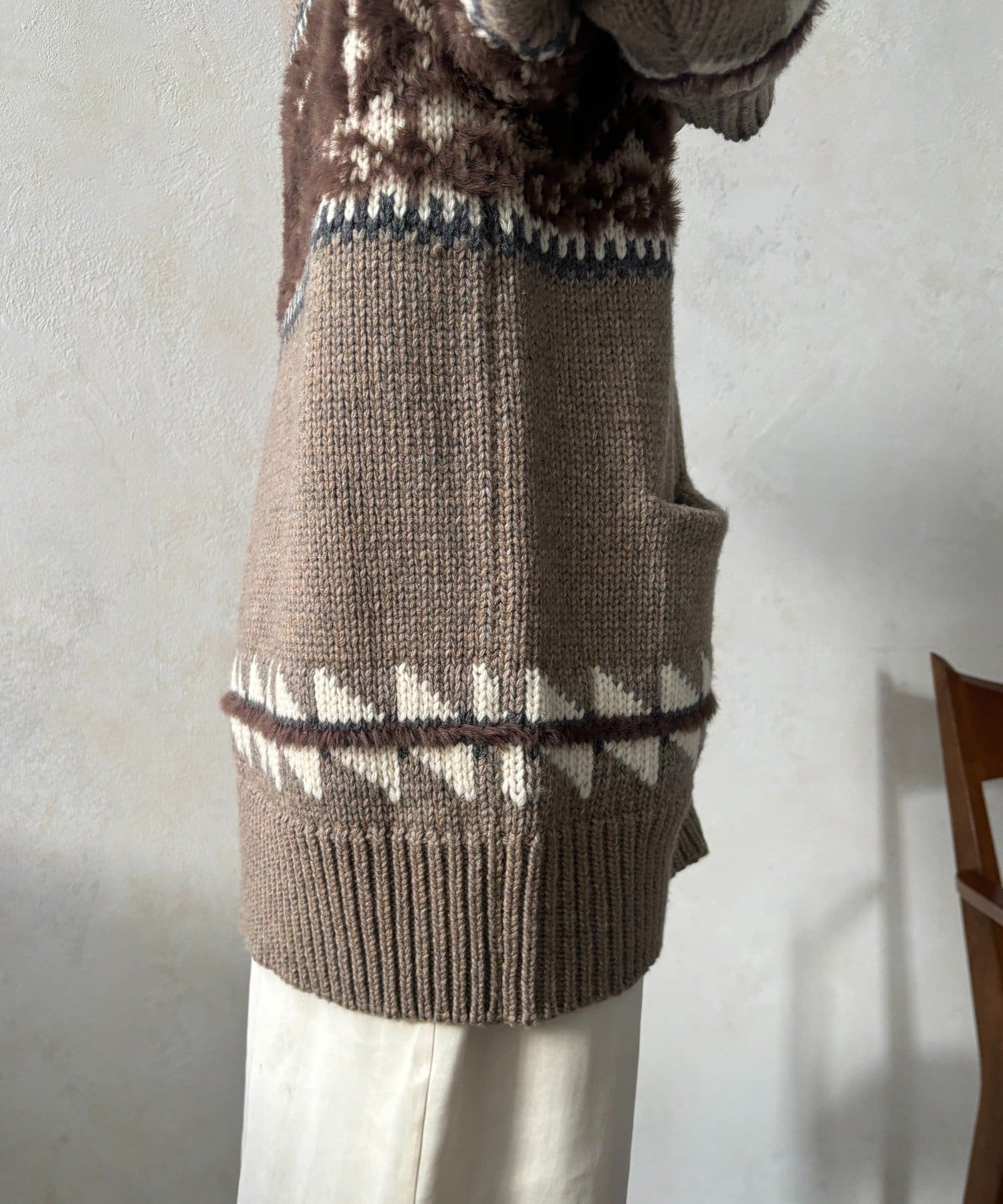 DOUDOU(ドゥドゥ) ノルディックジップカーディガン