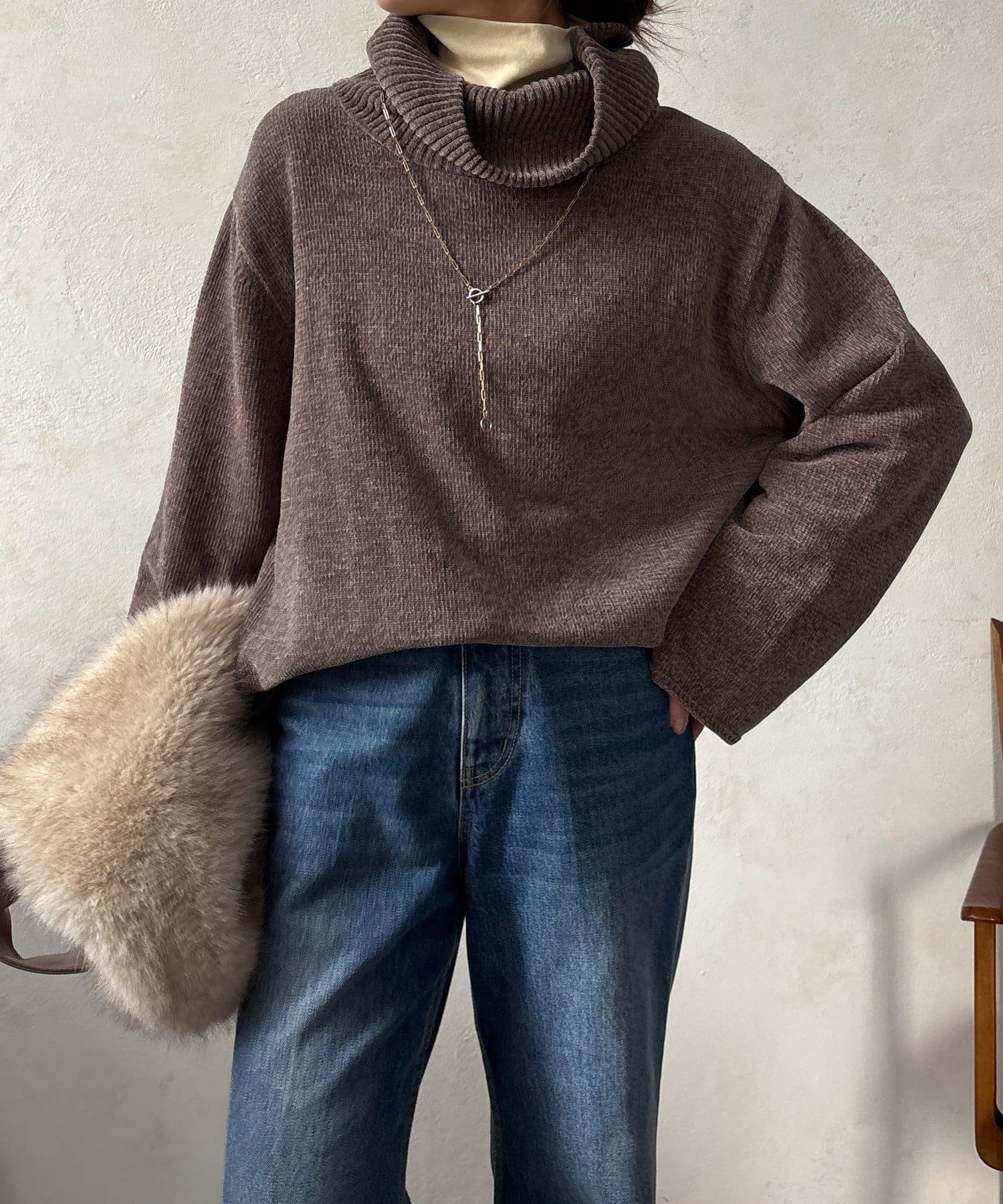 DOUDOU(ドゥドゥ) モールタートルプルオーバー