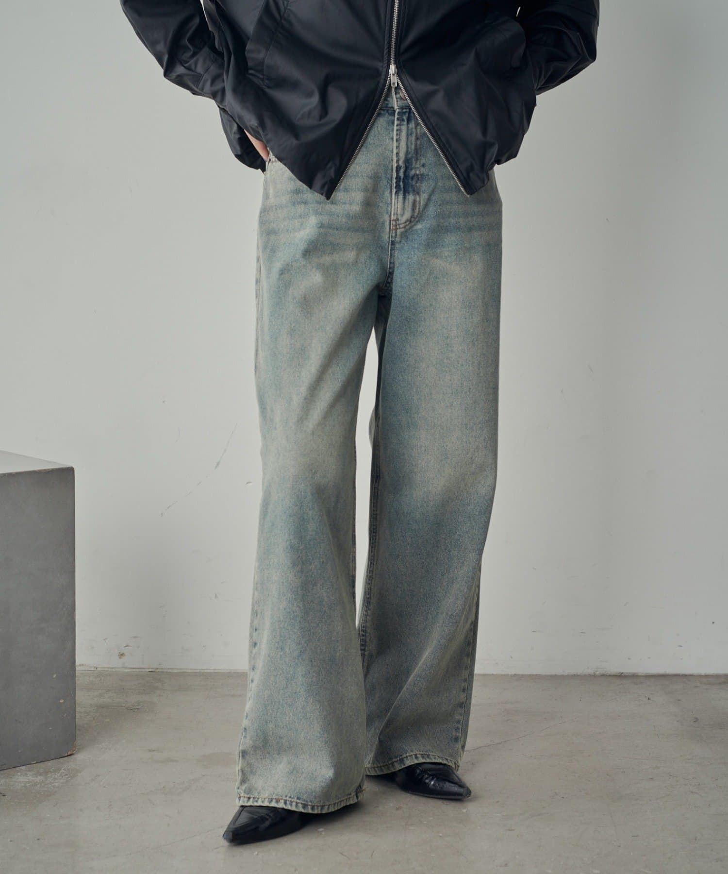 -goocy-(グーシー) 【ワードローブ必須！】ワイドストレートデニムパンツ