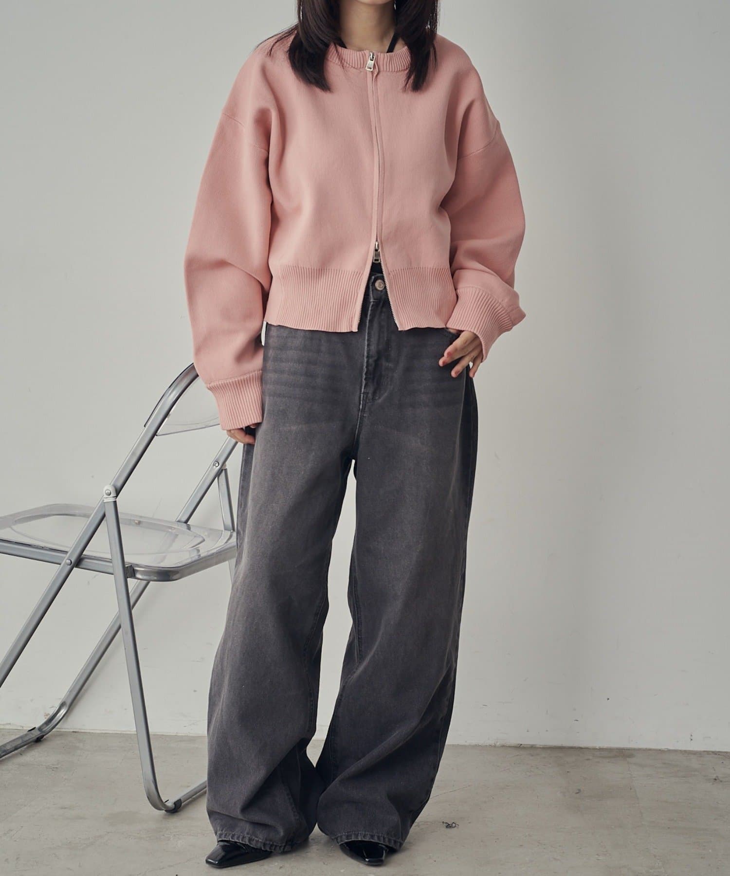 -goocy-(グーシー) 【ワードローブ必須！】ワイドストレートデニムパンツ