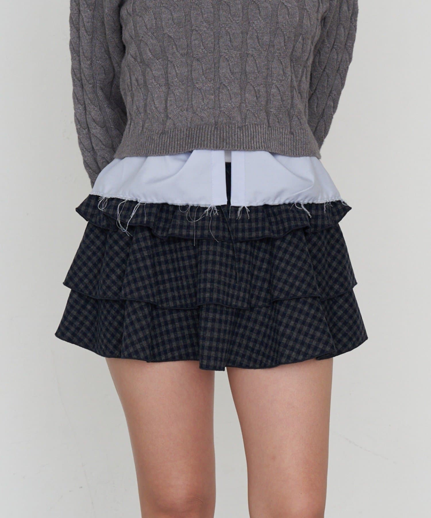 RAY CASSIN(レイカズン) ティアードボリュームミニスカート