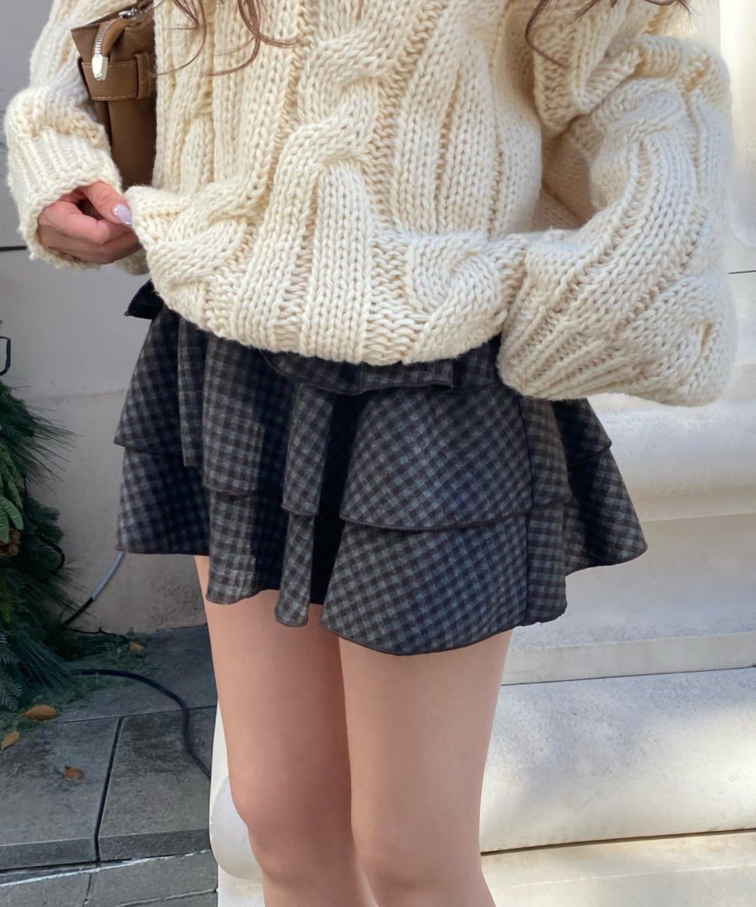 RAY CASSIN(レイカズン) ティアードボリュームミニスカート