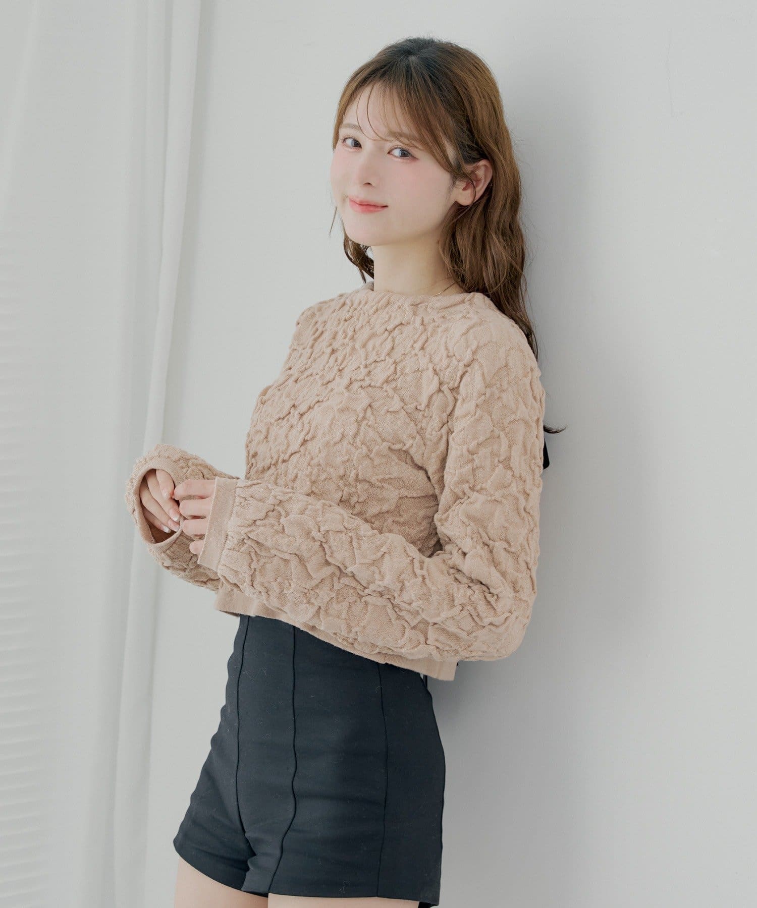 Chico(チコ) 【SALON by Chico】前後2wayフロントリボン配色カーディガン