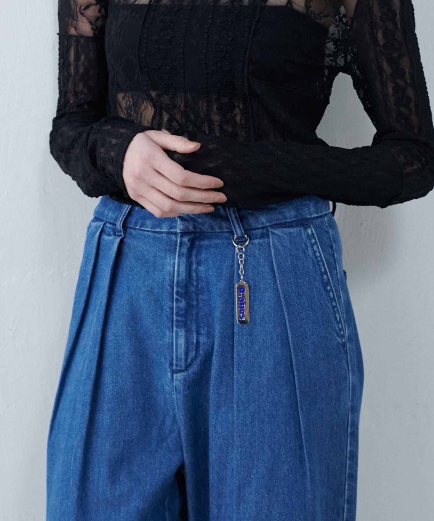 COLLAGE GALLARDAGALANTE(コラージュ ガリャルダガランテ) 【身体のラインカバー】Q.anosチャームタックワイドパンツ