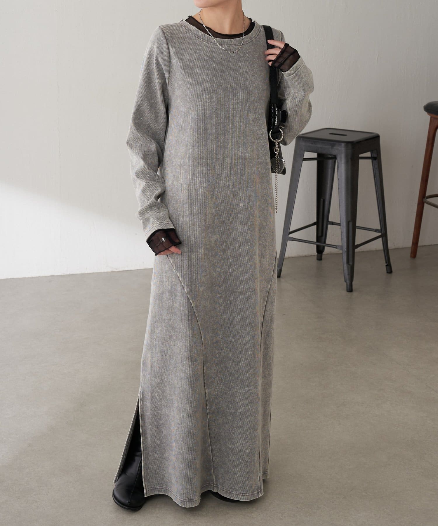 COLLAGE GALLARDAGALANTE(コラージュ ガリャルダガランテ) 【体型カバー】Q.anos チュールドッキングワンピース