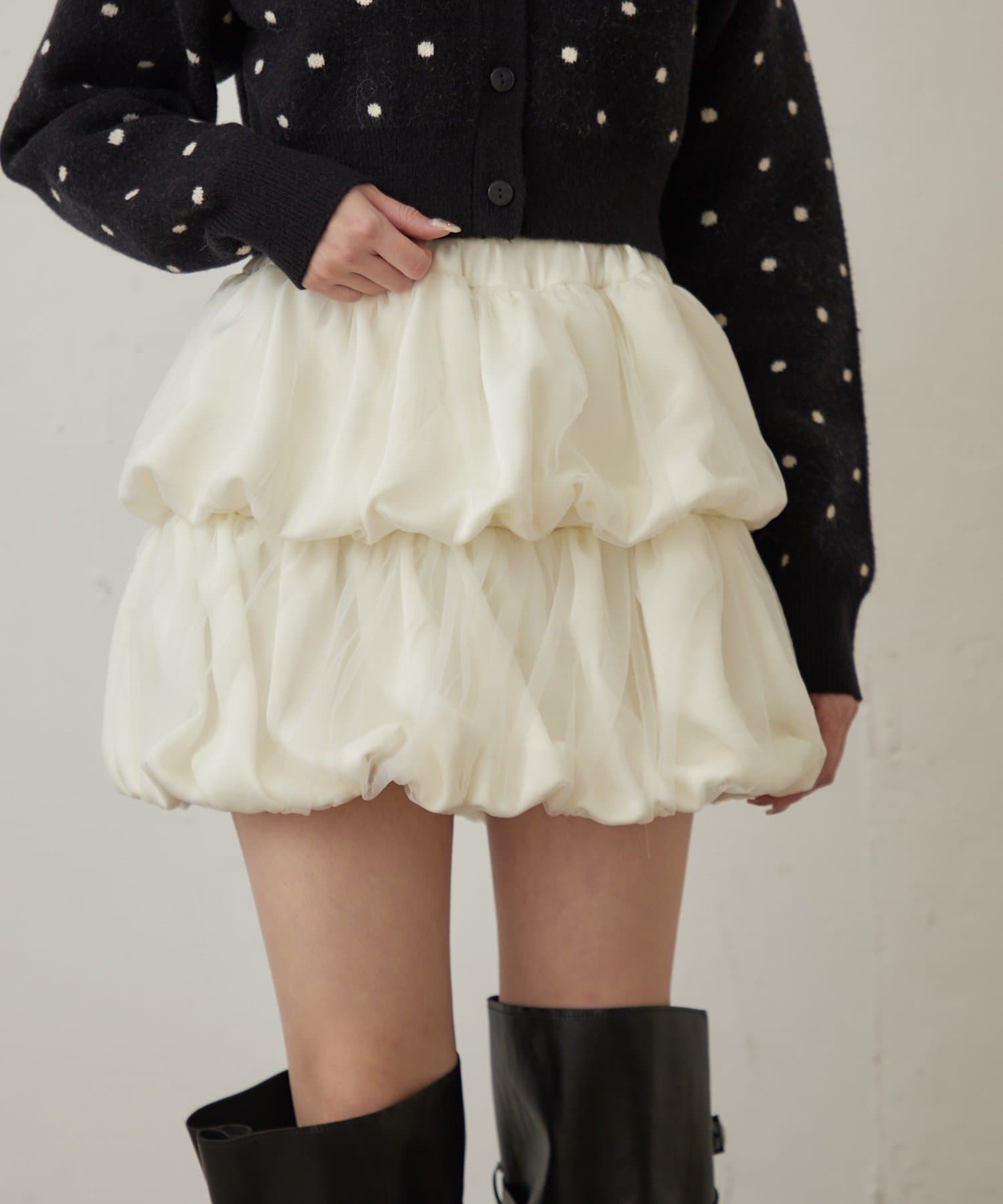 mline(エムライン) [mline]チュールレイヤードスカート