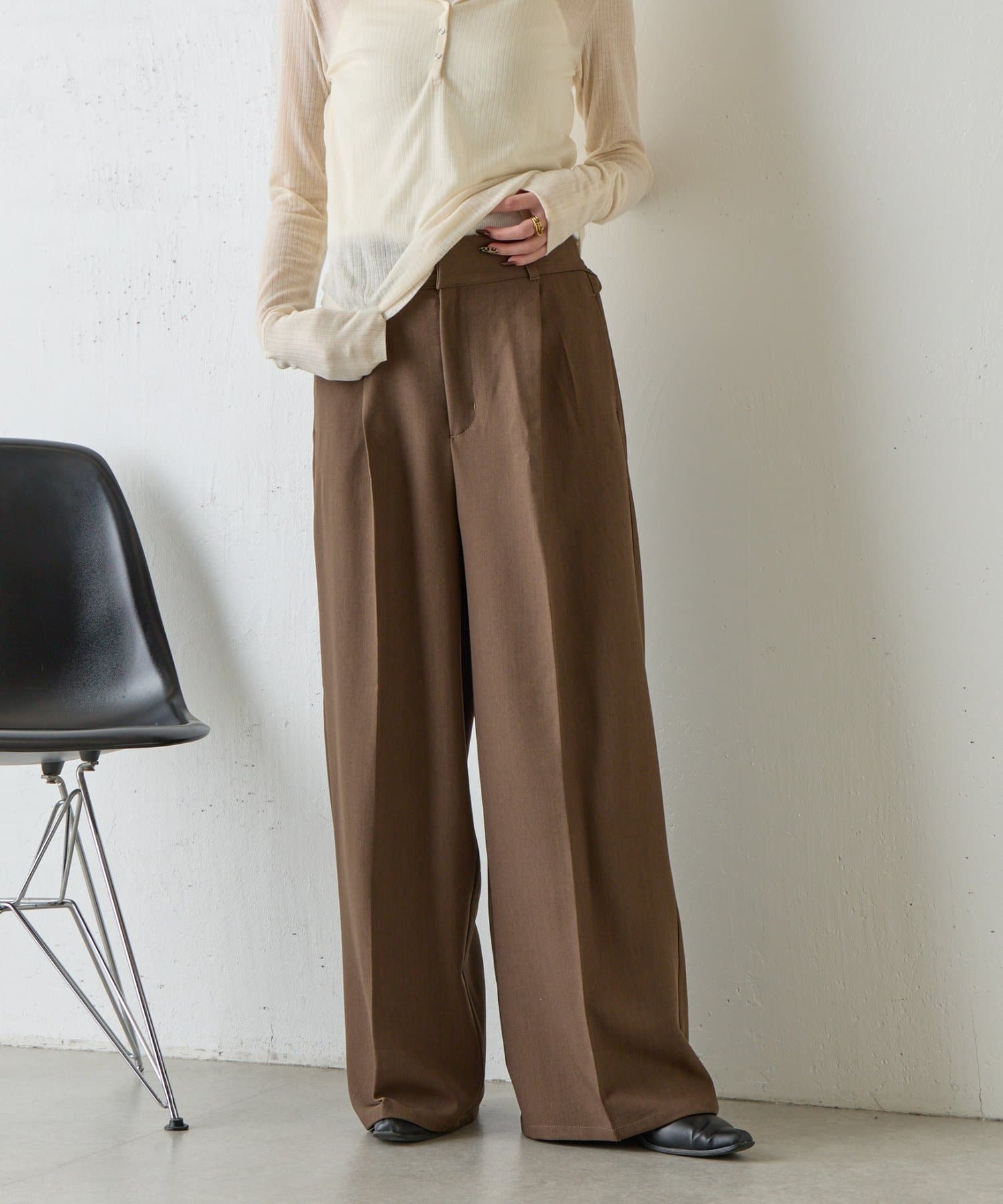 -goocy-(グーシー) 【ウエスト調節可能】美シルエットスラックス