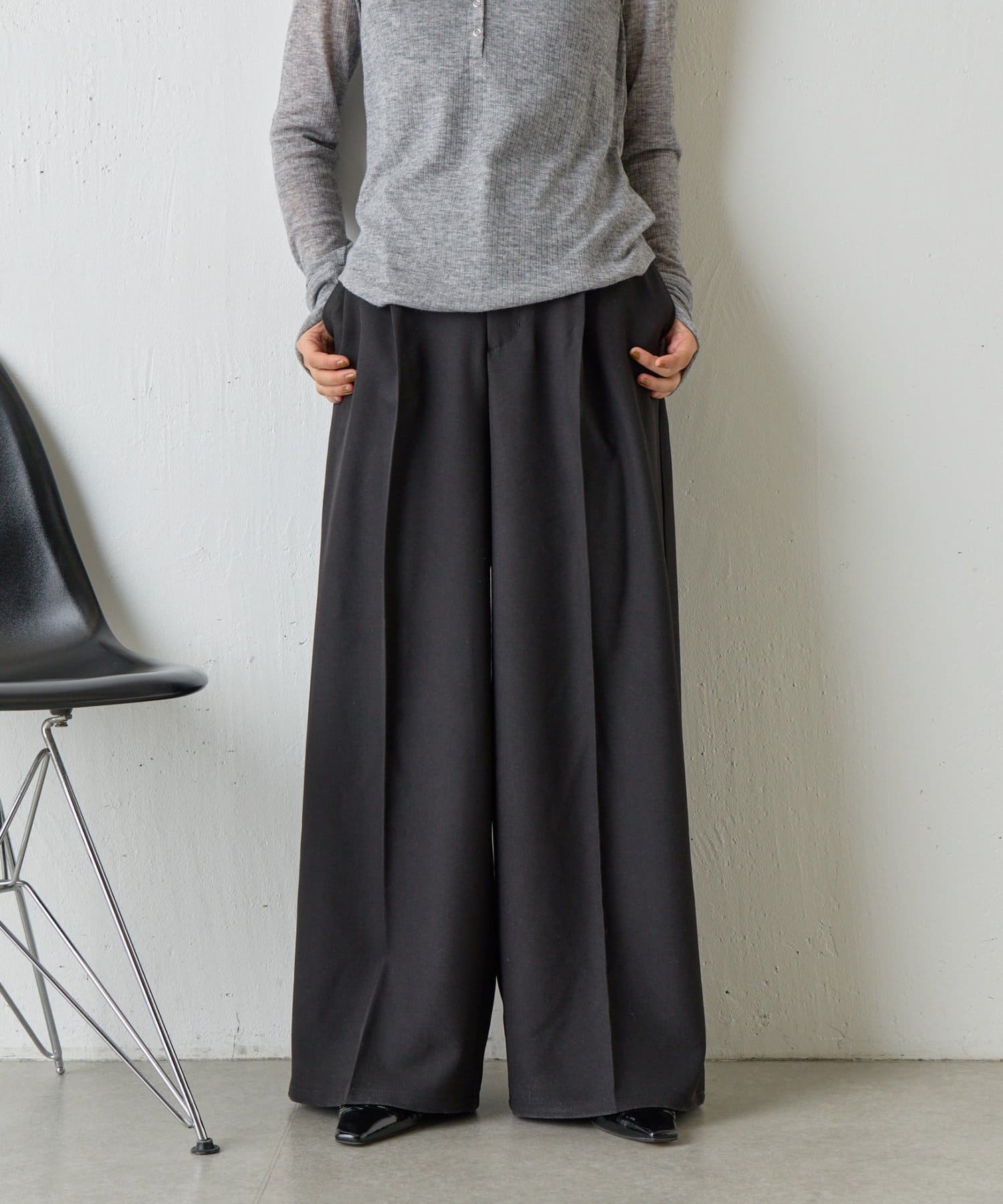 -goocy-(グーシー) 【ウエスト調節可能】美シルエットスラックス