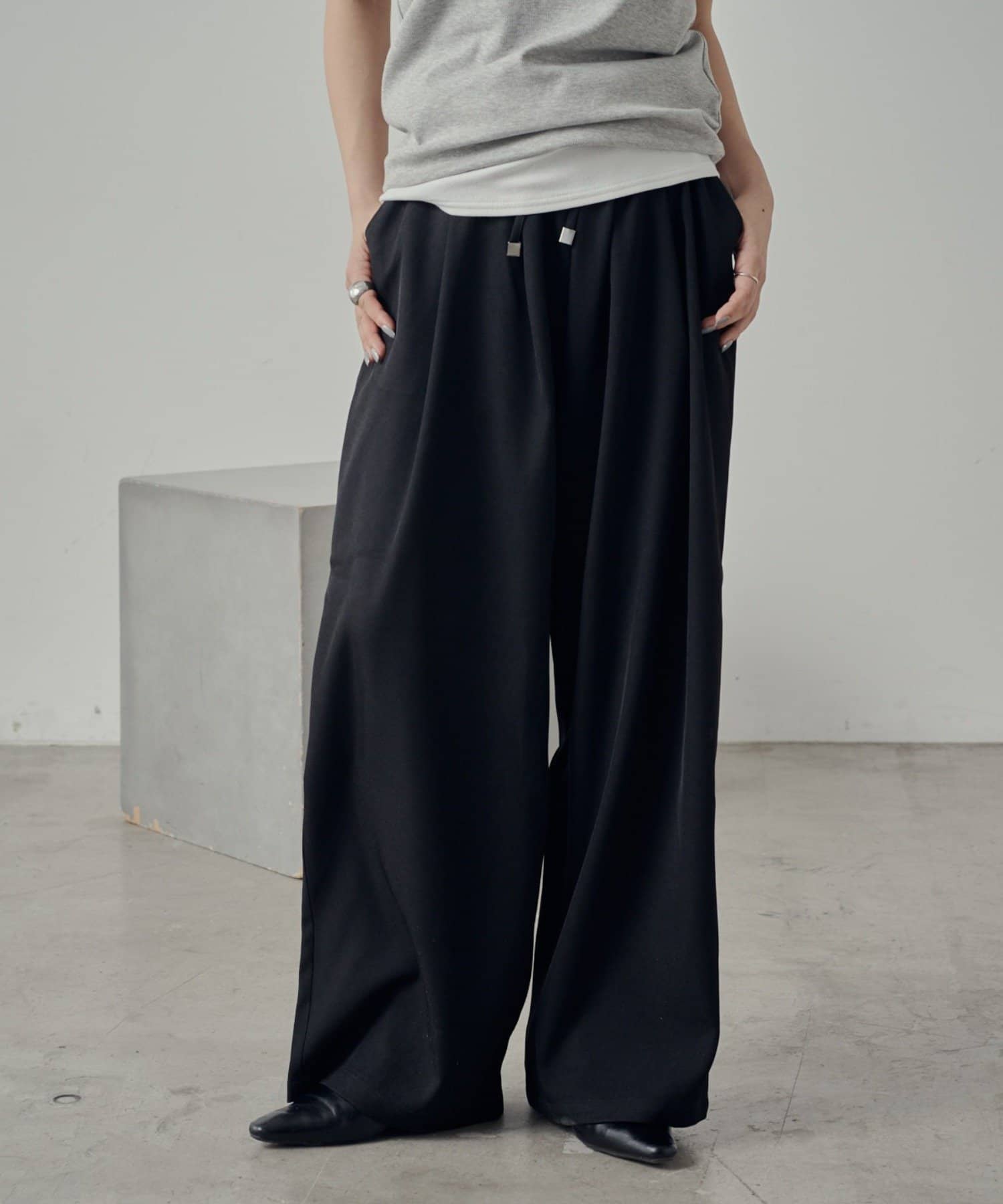 -goocy-(グーシー) 2タックワイドイージーパンツ