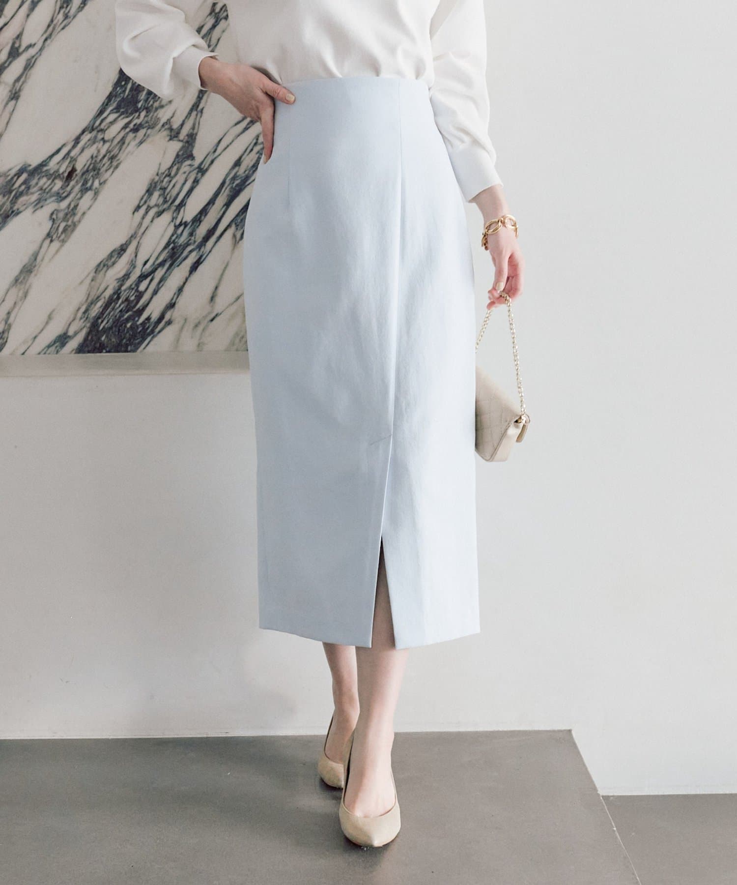 La boutique BonBon(ラブティックボンボン) 【3サイズ展開・美シルエット】ドライオックスナロースカート