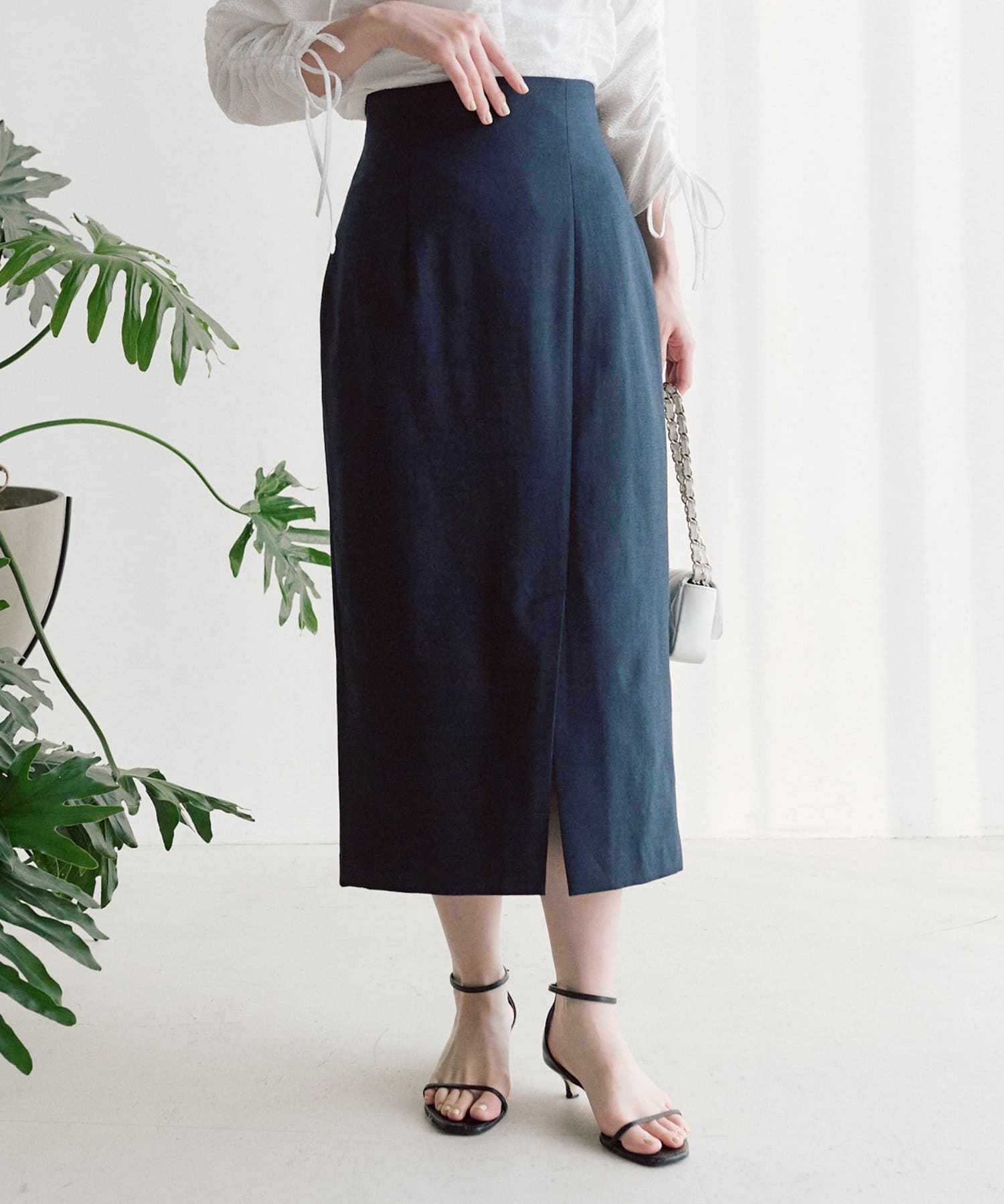 La boutique BonBon(ラブティックボンボン) 【3サイズ展開・美シルエット】ドライオックスナロースカート