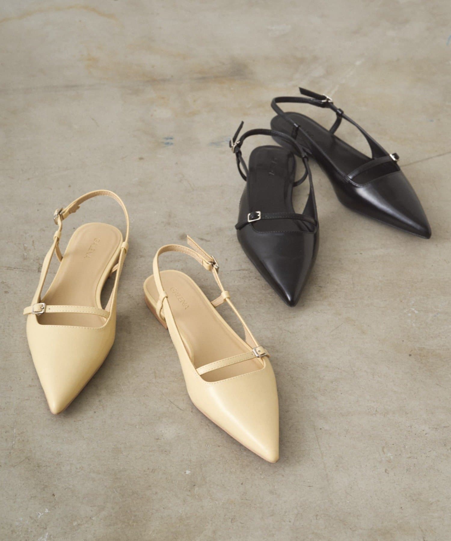 LOUNGEDRESS(ラウンジドレス) 【GALENA】ストラップポインテッドフラットパンプス