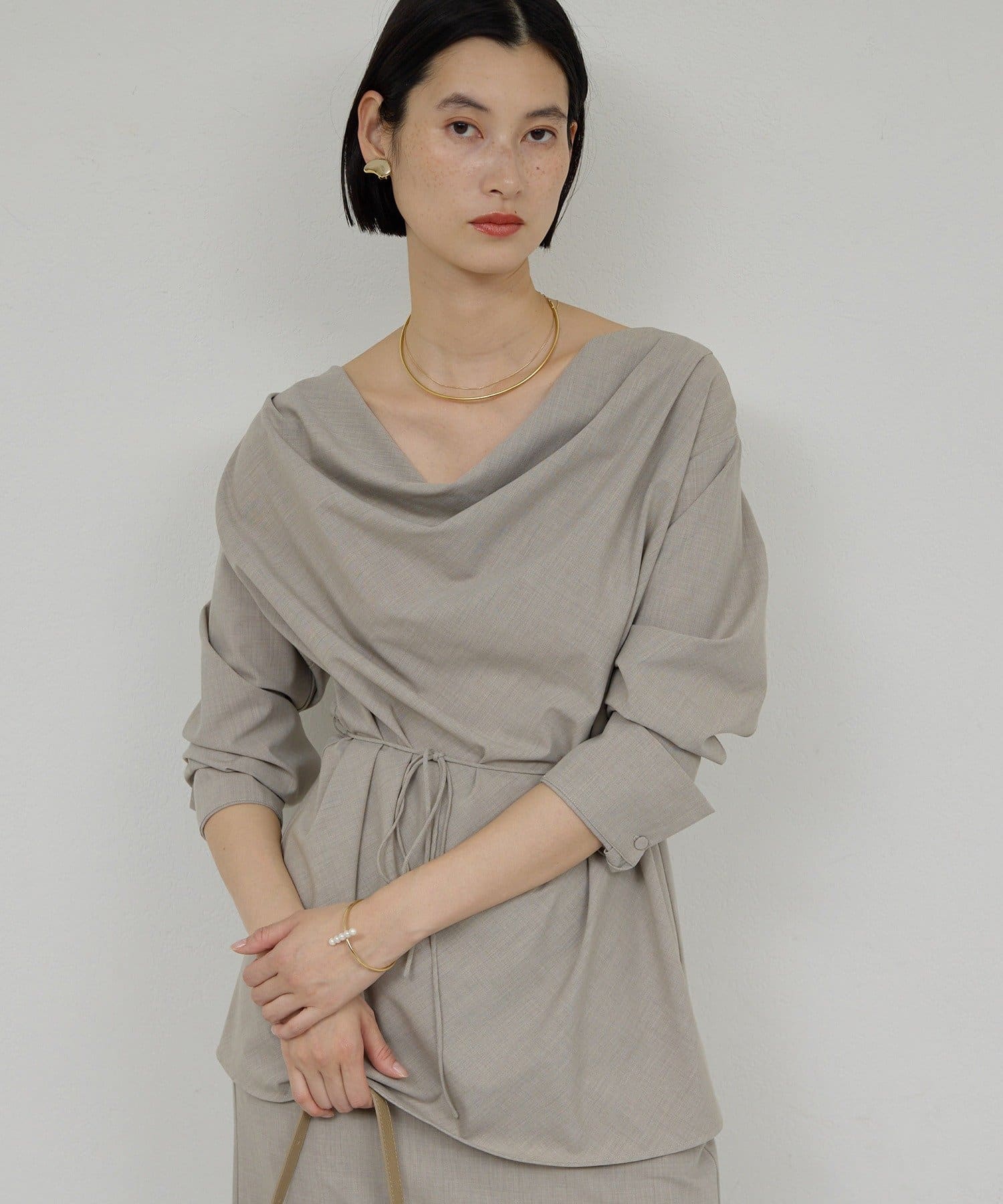 GALLARDAGALANTE(ガリャルダガランテ) 【セットアップ対応】【2way】ドレープブラウス