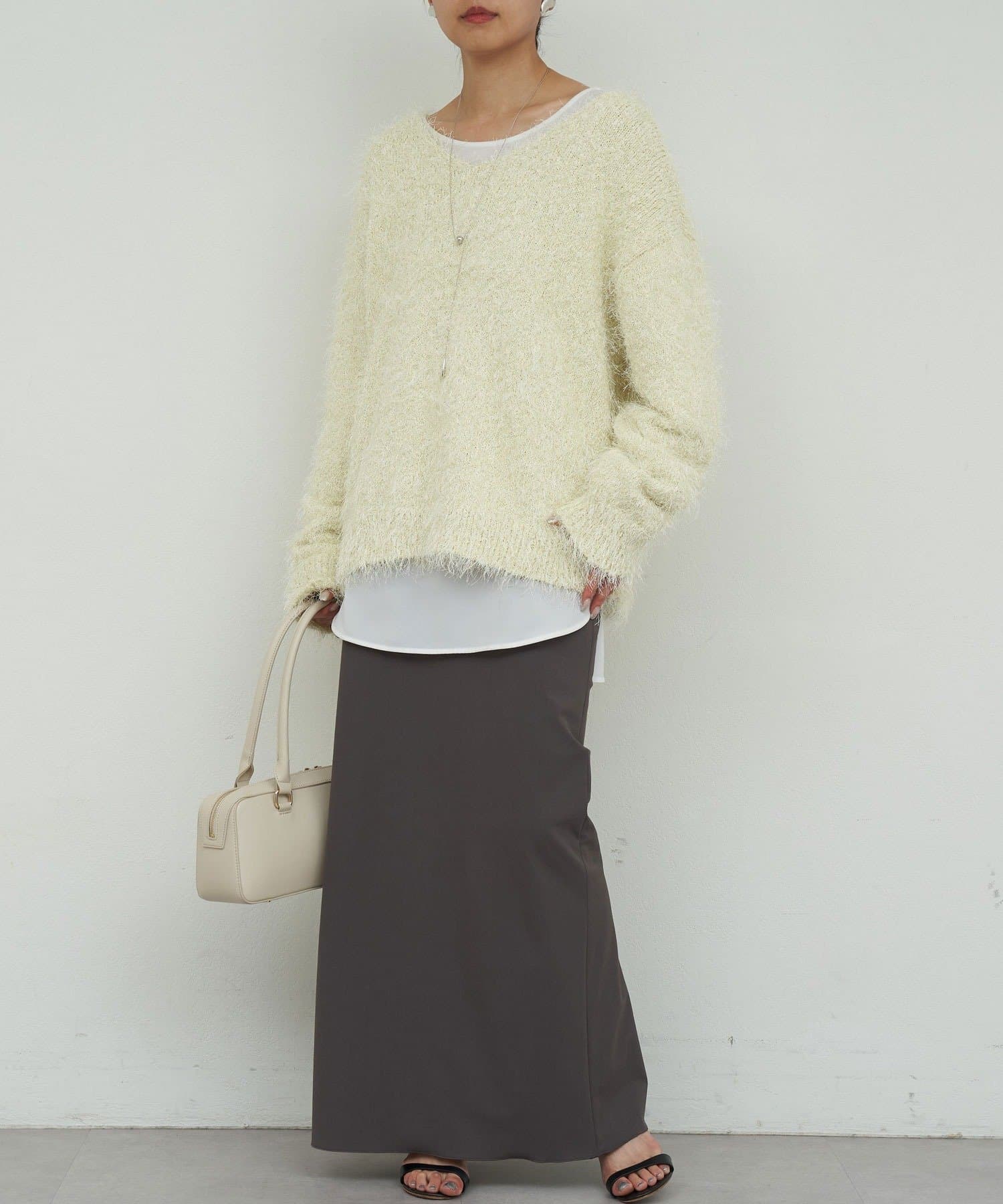 GALLARDAGALANTE(ガリャルダガランテ) 【11/19(水)10:30～予約開始】【品良く着映える】フェザーヤーンニットプルオーバー