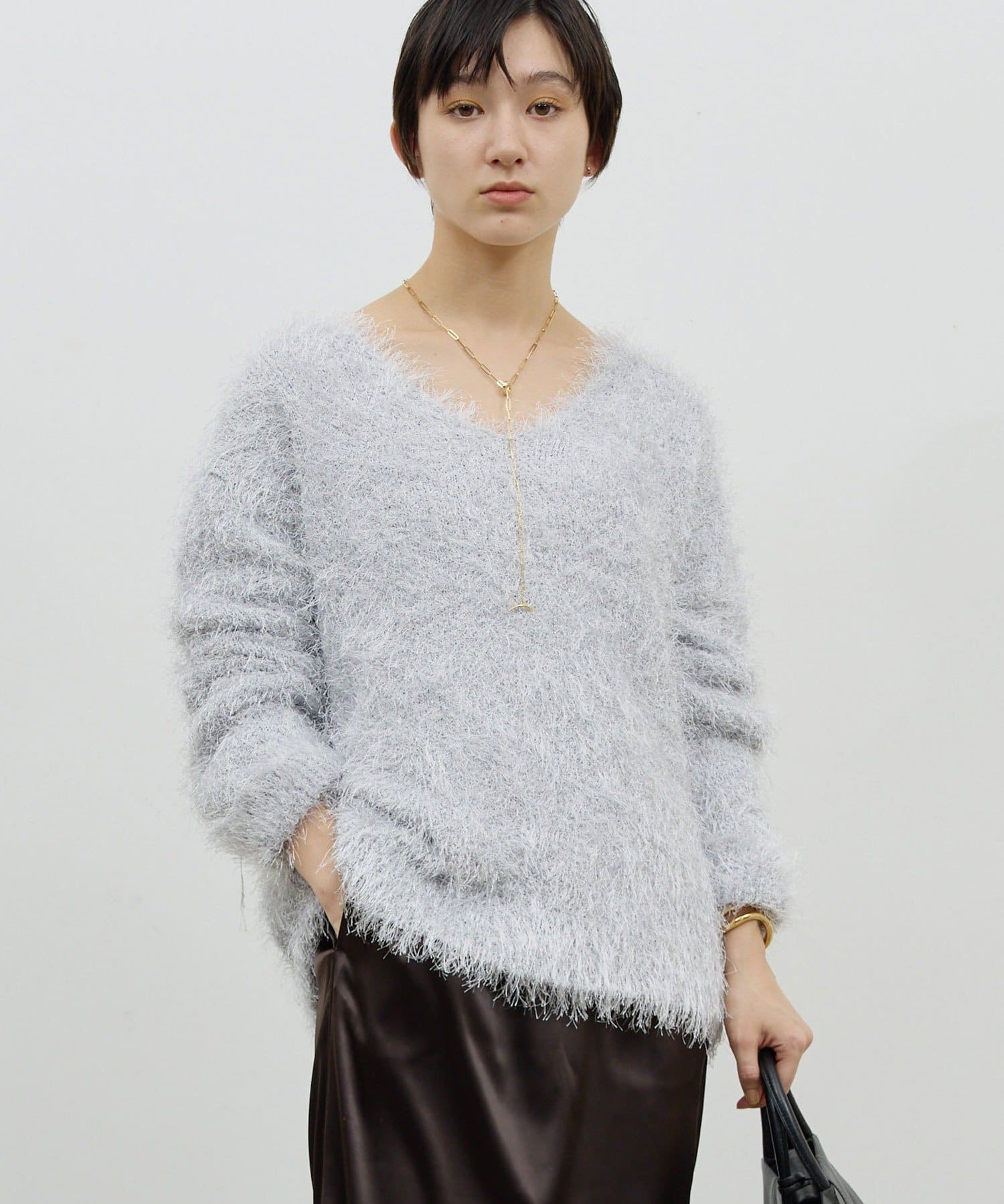 GALLARDAGALANTE(ガリャルダガランテ) 【11/19(水)10:30～予約開始】【品良く着映える】フェザーヤーンニットプルオーバー