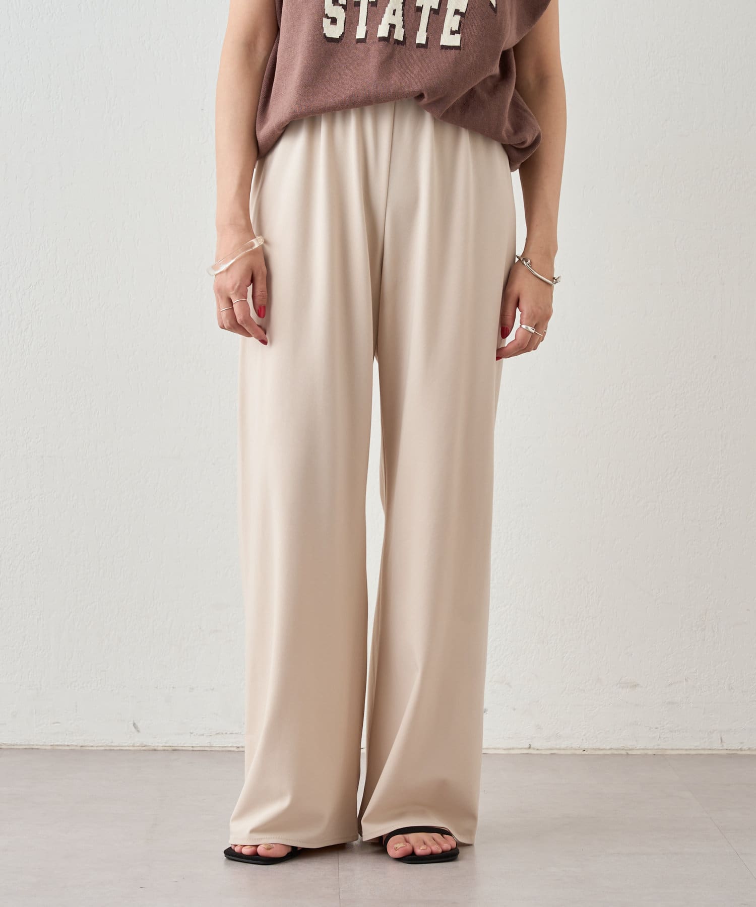 OUTLET(アウトレット) 【SHENERY】ギャザーワイドパンツ