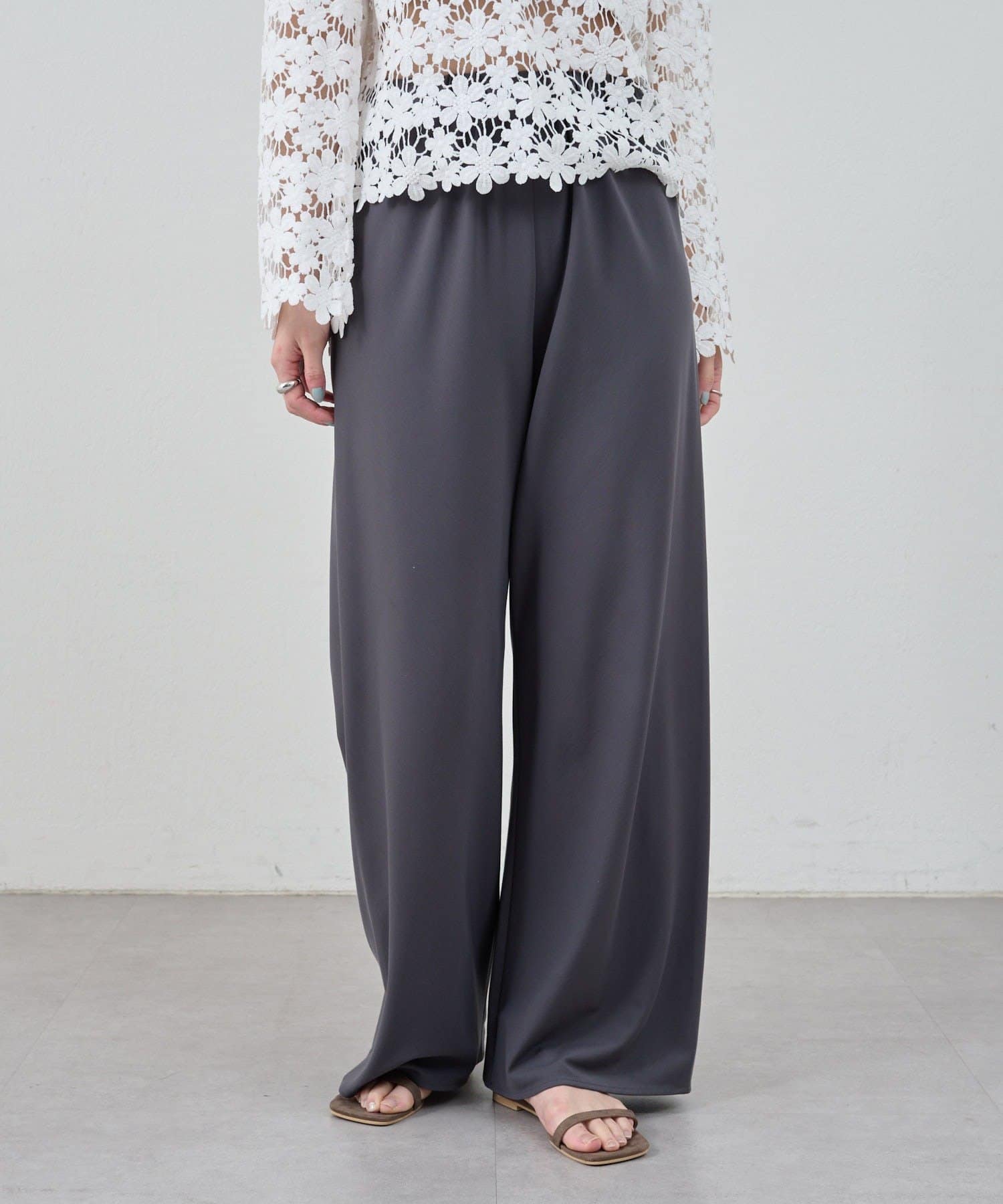 OUTLET(アウトレット) 【SHENERY】ギャザーワイドパンツ