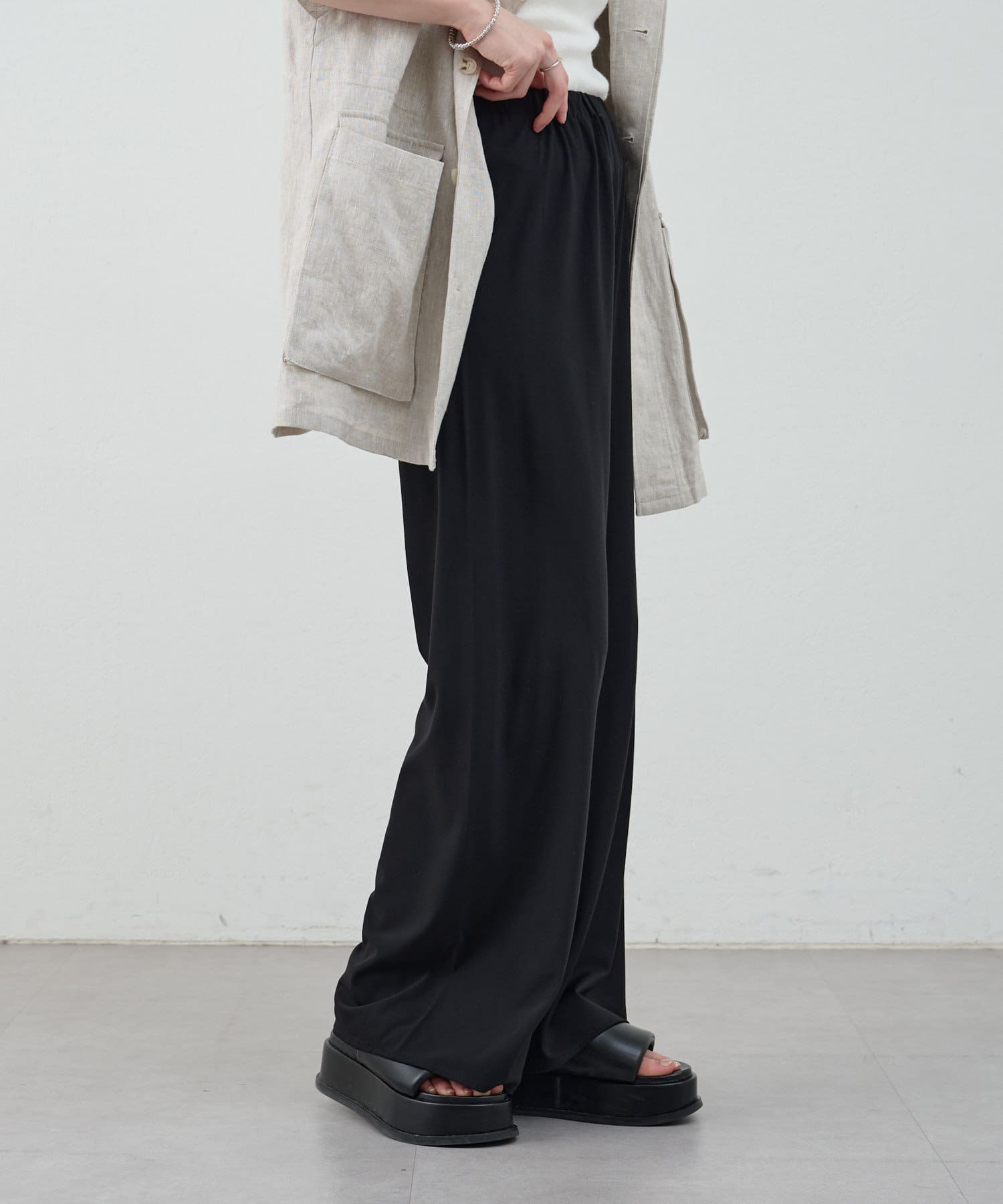 OUTLET(アウトレット) 【SHENERY】ギャザーワイドパンツ