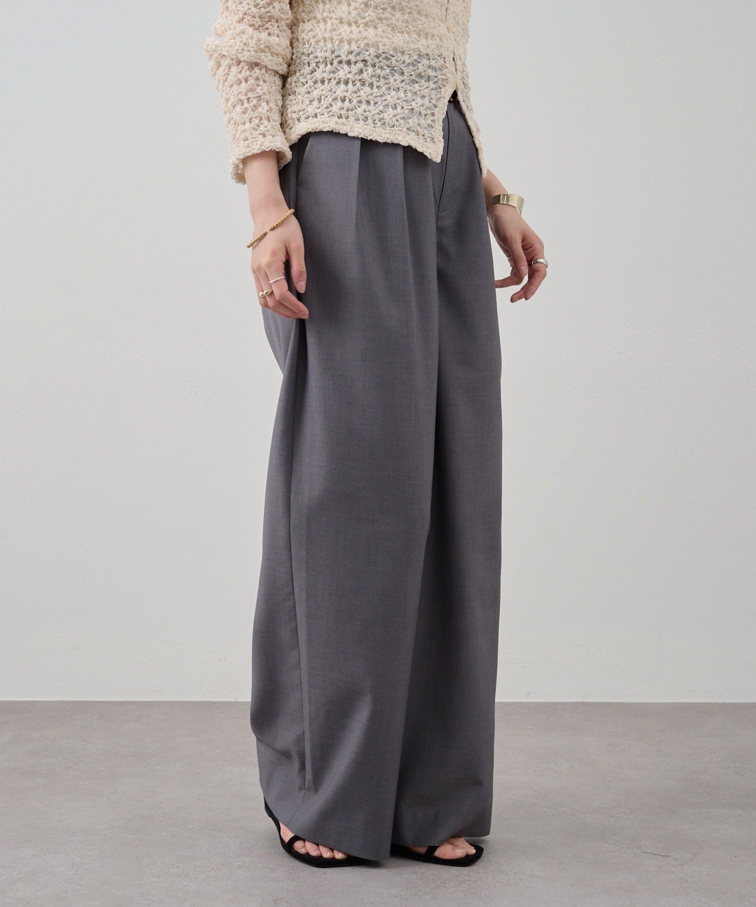 OUTLET(アウトレット) 【SHENERY】ダブルタックスラックス