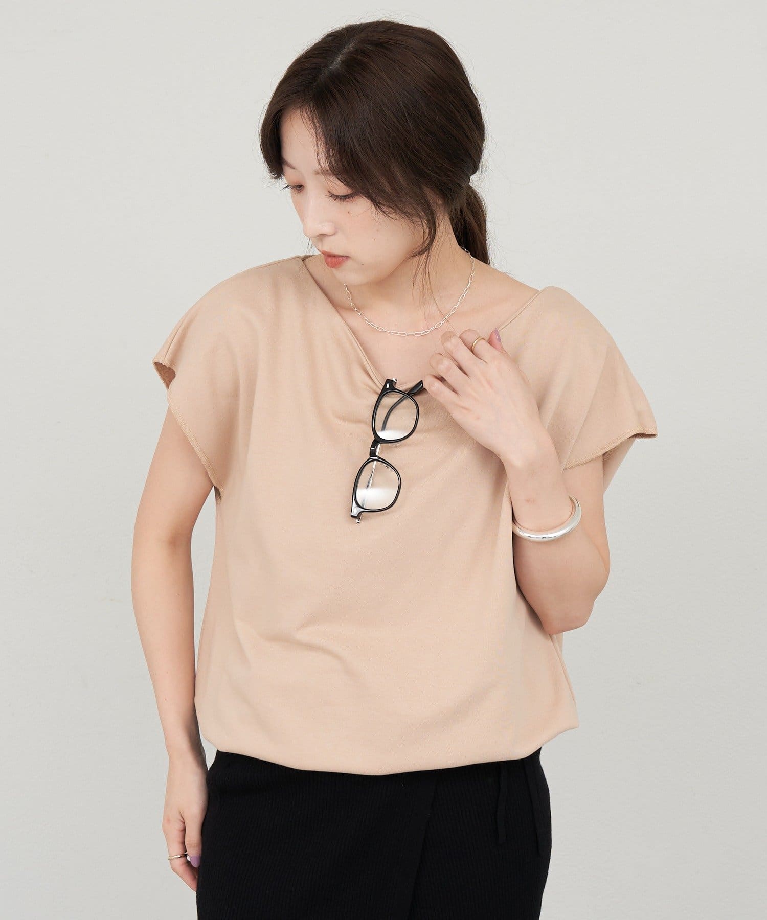 OUTLET(アウトレット) 【SHENERY】フレンチスリーブオフショルスウェット