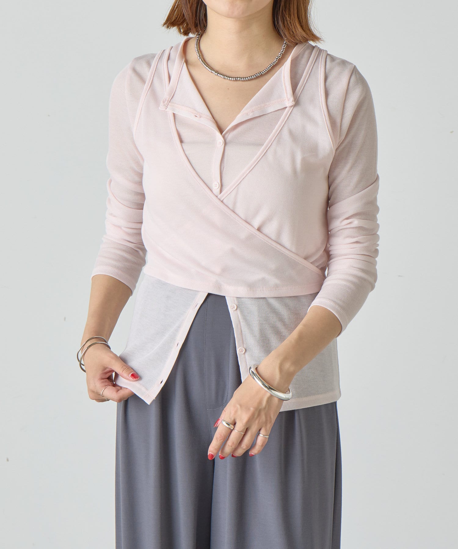 OUTLET(アウトレット) 【SHENERY】レイヤードカットソー