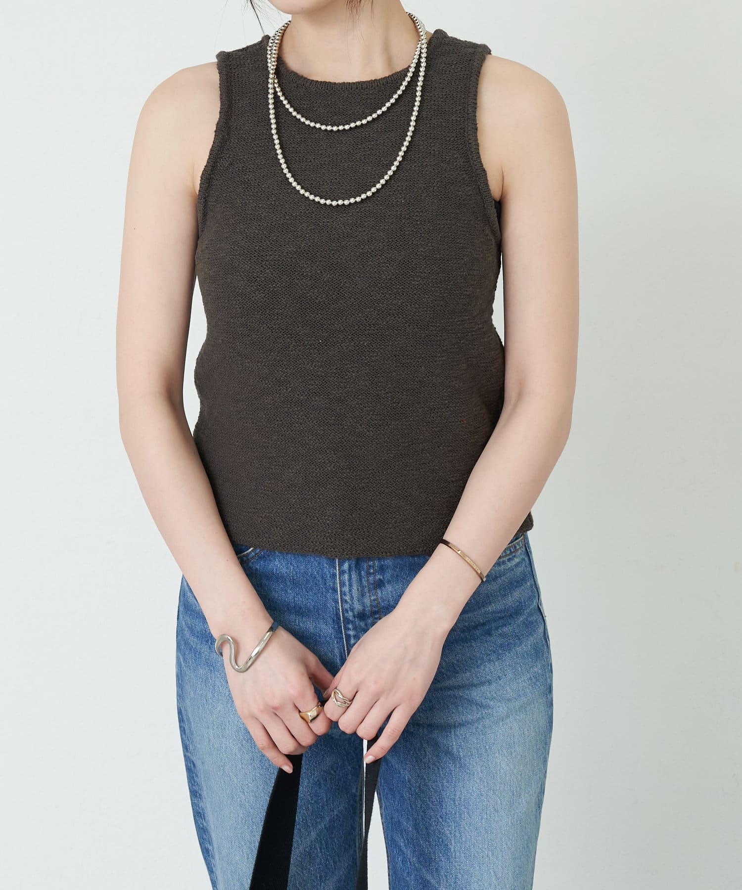 OUTLET(アウトレット) 【SHENERY】綿スラブニットタンクトップ