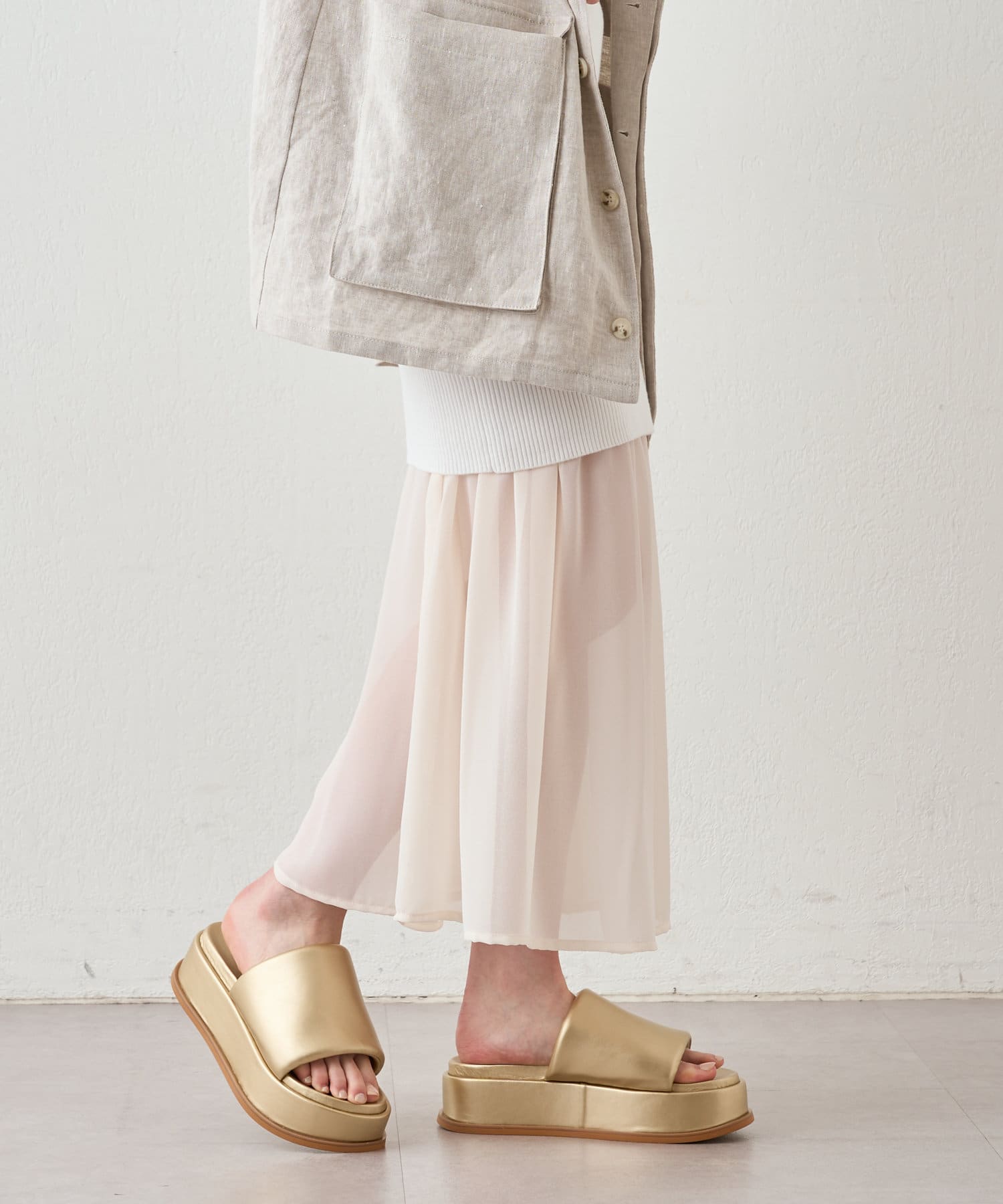 OUTLET(アウトレット) 【SHENERY】2WAYレイヤードフレアスカート