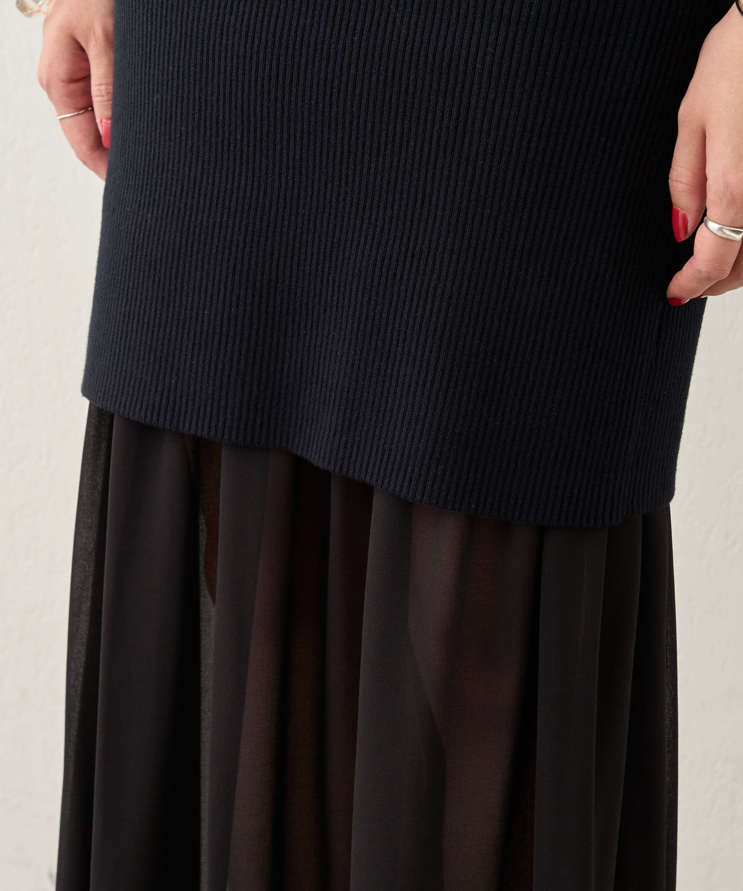 OUTLET(アウトレット) 【SHENERY】2WAYレイヤードフレアスカート