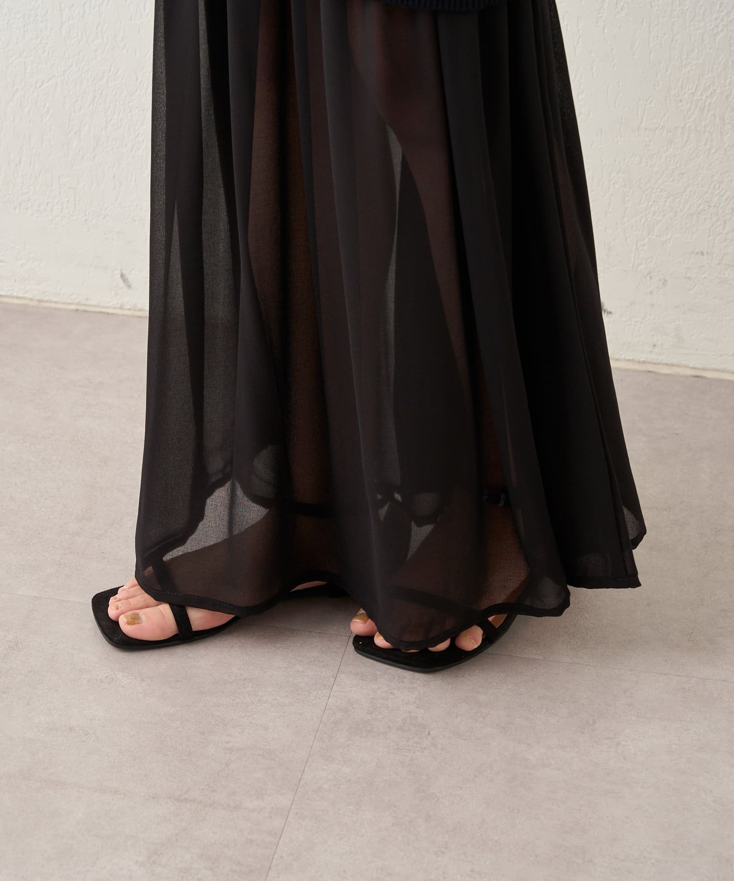 OUTLET(アウトレット) 【SHENERY】2WAYレイヤードフレアスカート