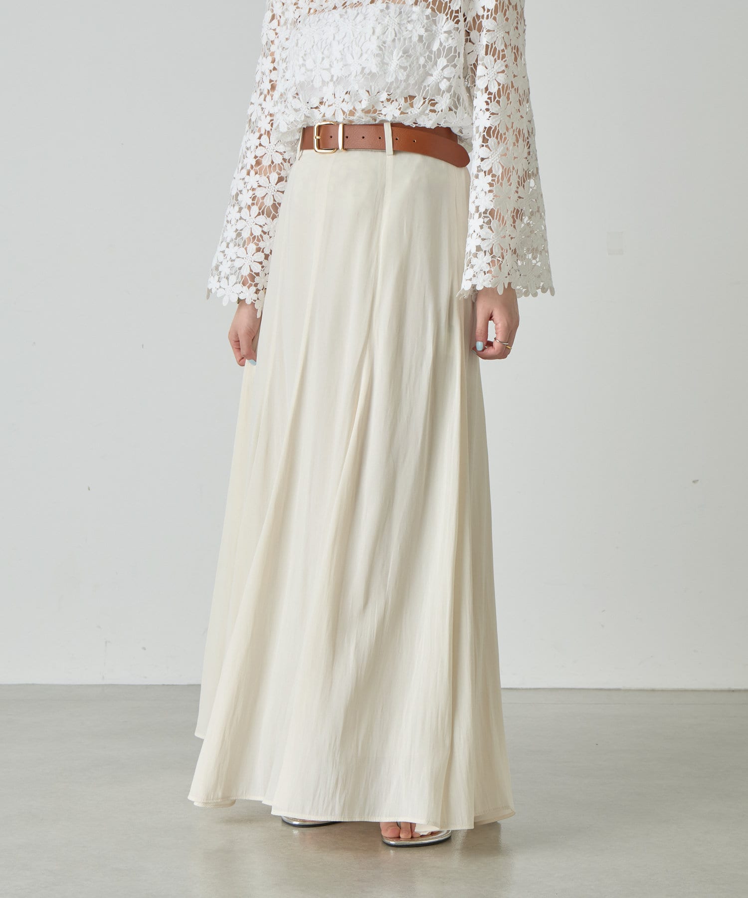 OUTLET(アウトレット) 【SHENERY】ハイウエストフレアスカート