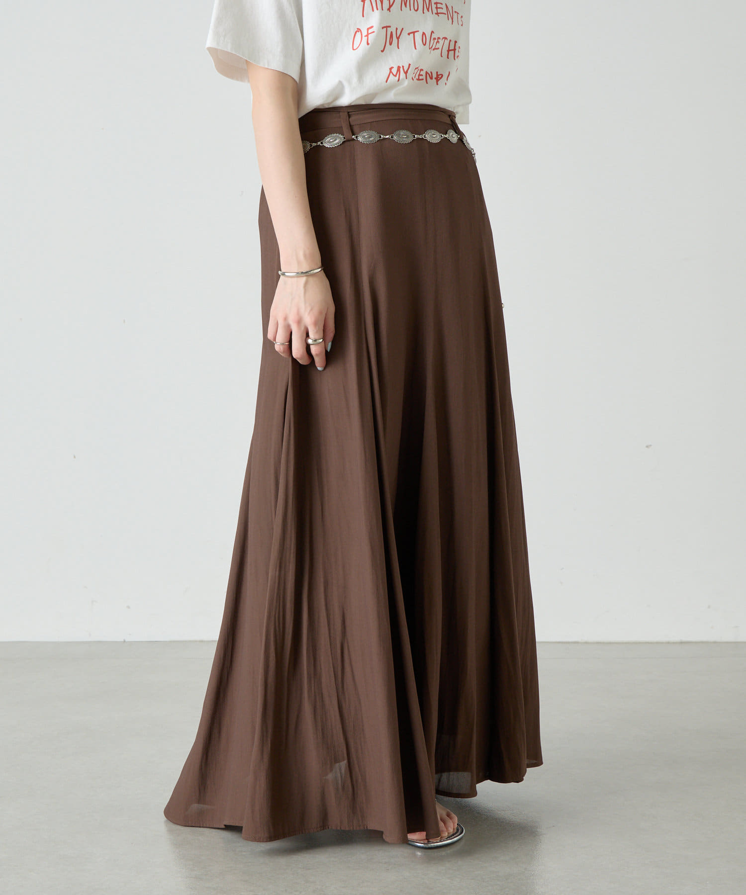 OUTLET(アウトレット) 【SHENERY】ハイウエストフレアスカート