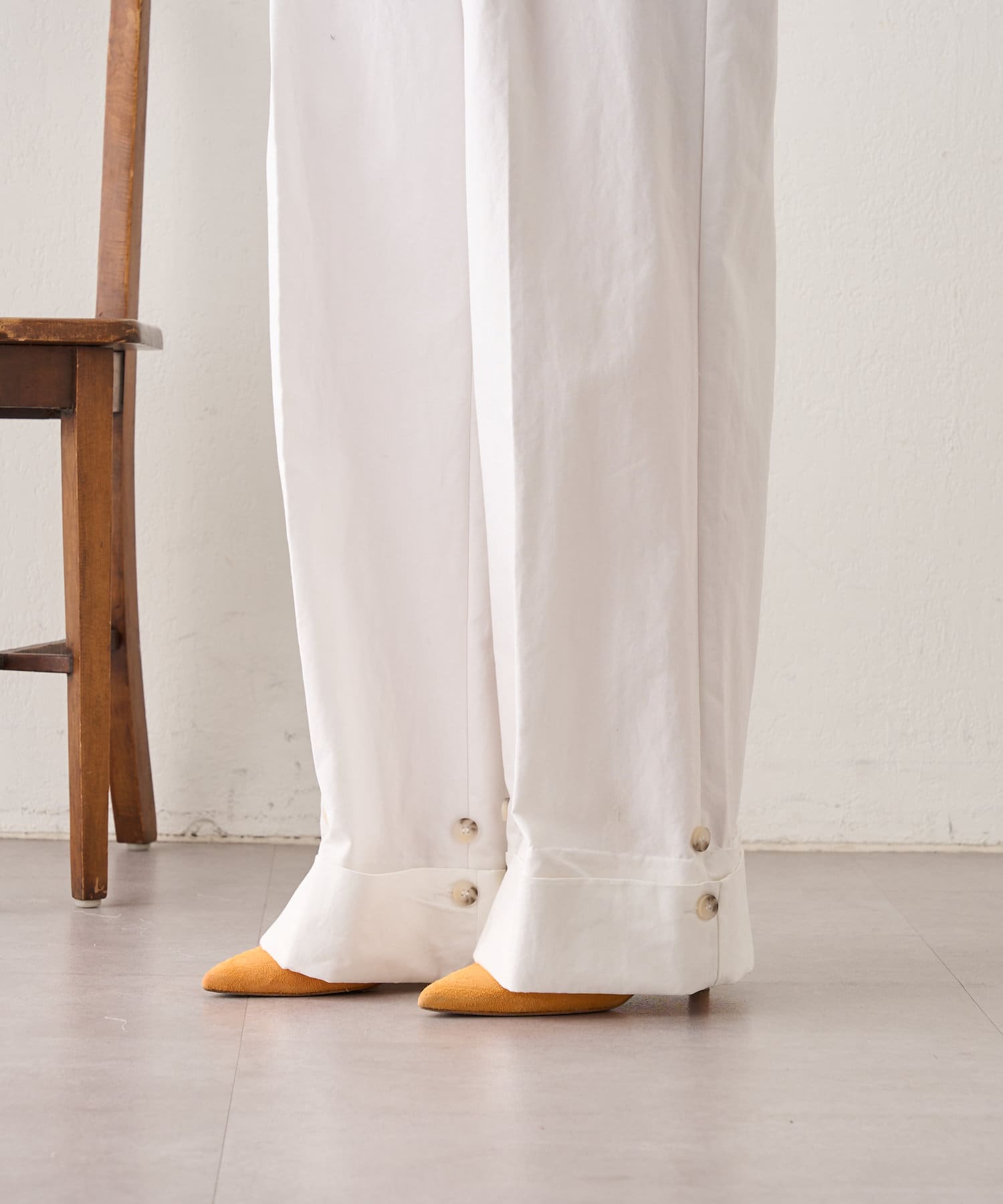 OUTLET(アウトレット) 【SHENERY】ロールアップワイドパンツ