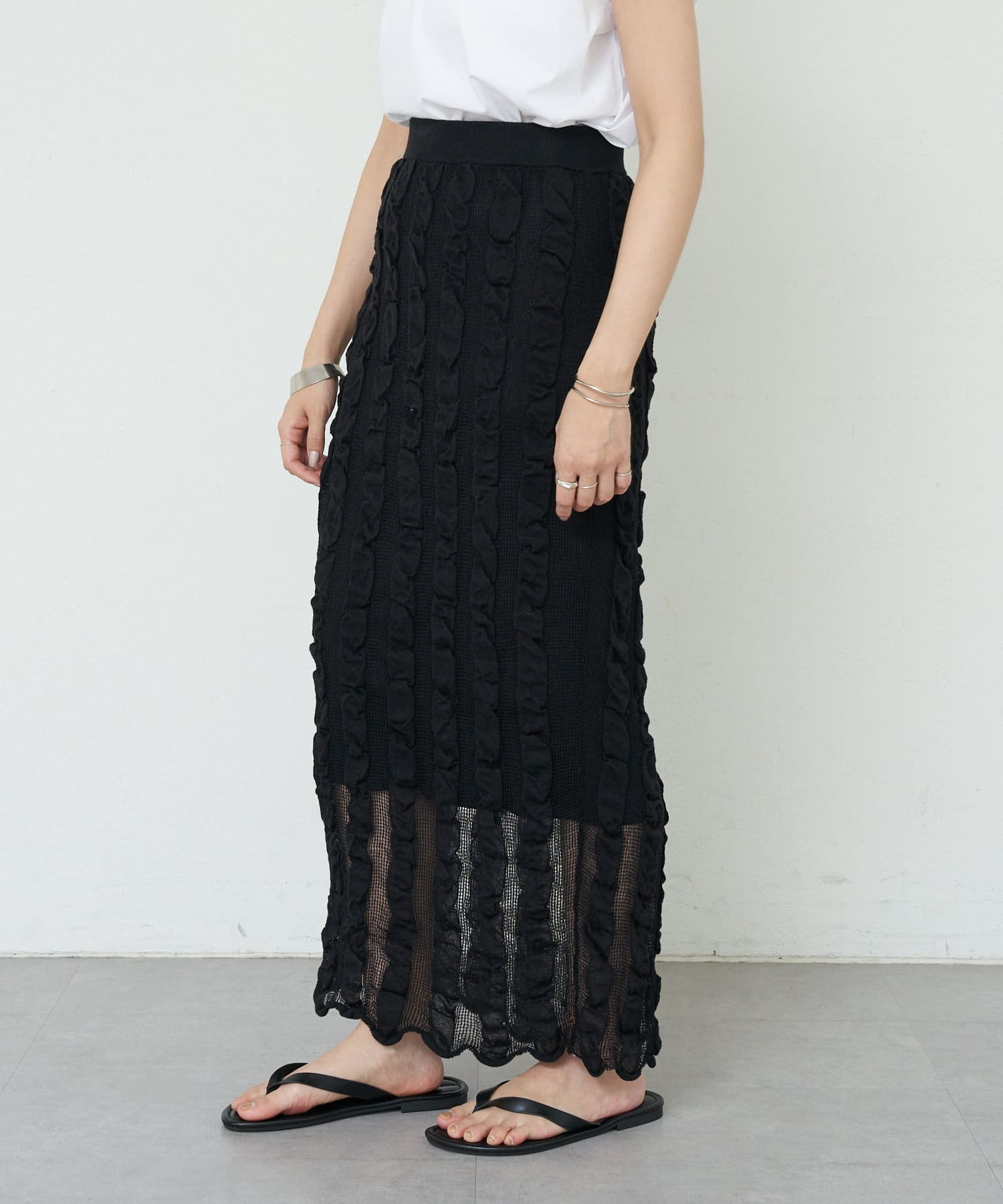 OUTLET(アウトレット) 【SHENERY】膨れ編タイトスカート