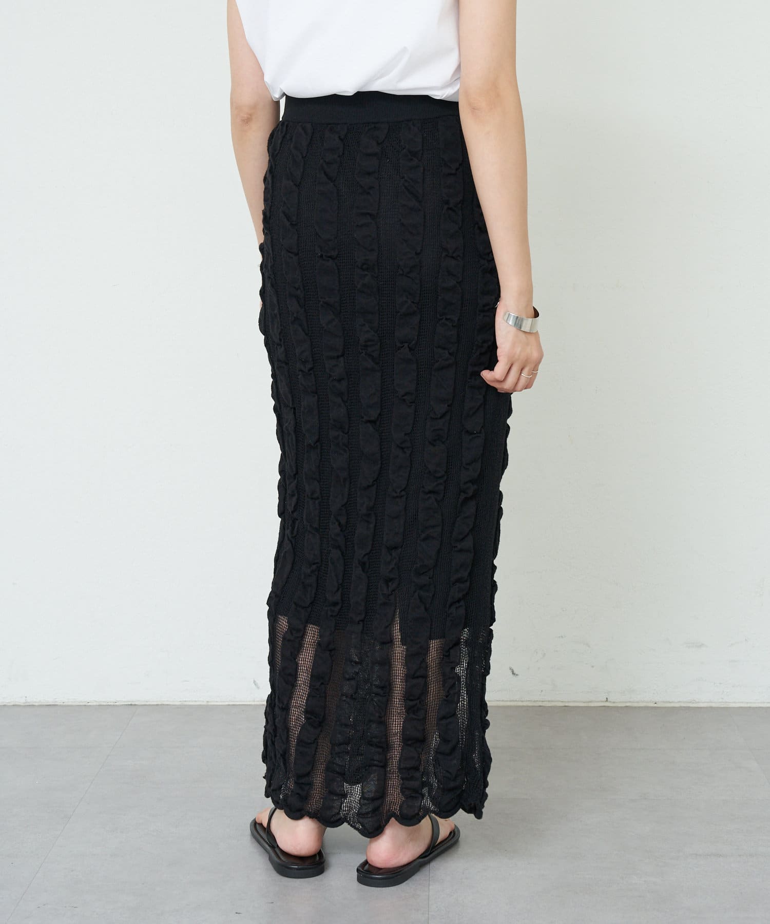 OUTLET(アウトレット) 【SHENERY】膨れ編タイトスカート