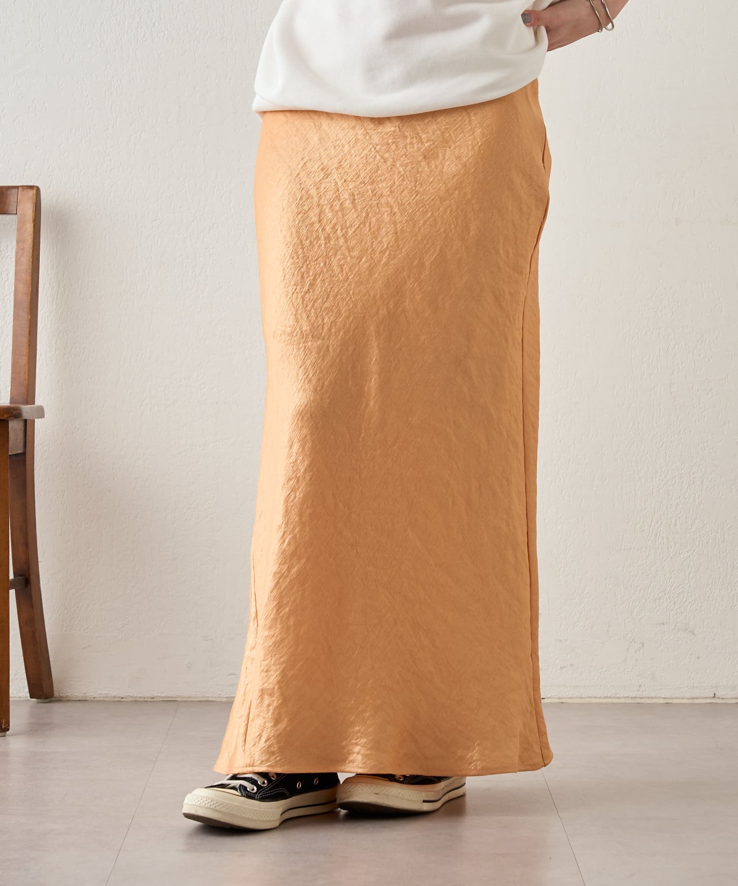 OUTLET(アウトレット) 【SHENERY】ヴィンテージサテンマーメイドスカート