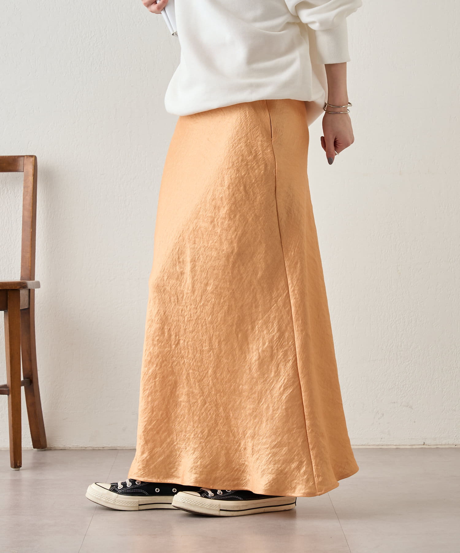 OUTLET(アウトレット) 【SHENERY】ヴィンテージサテンマーメイドスカート