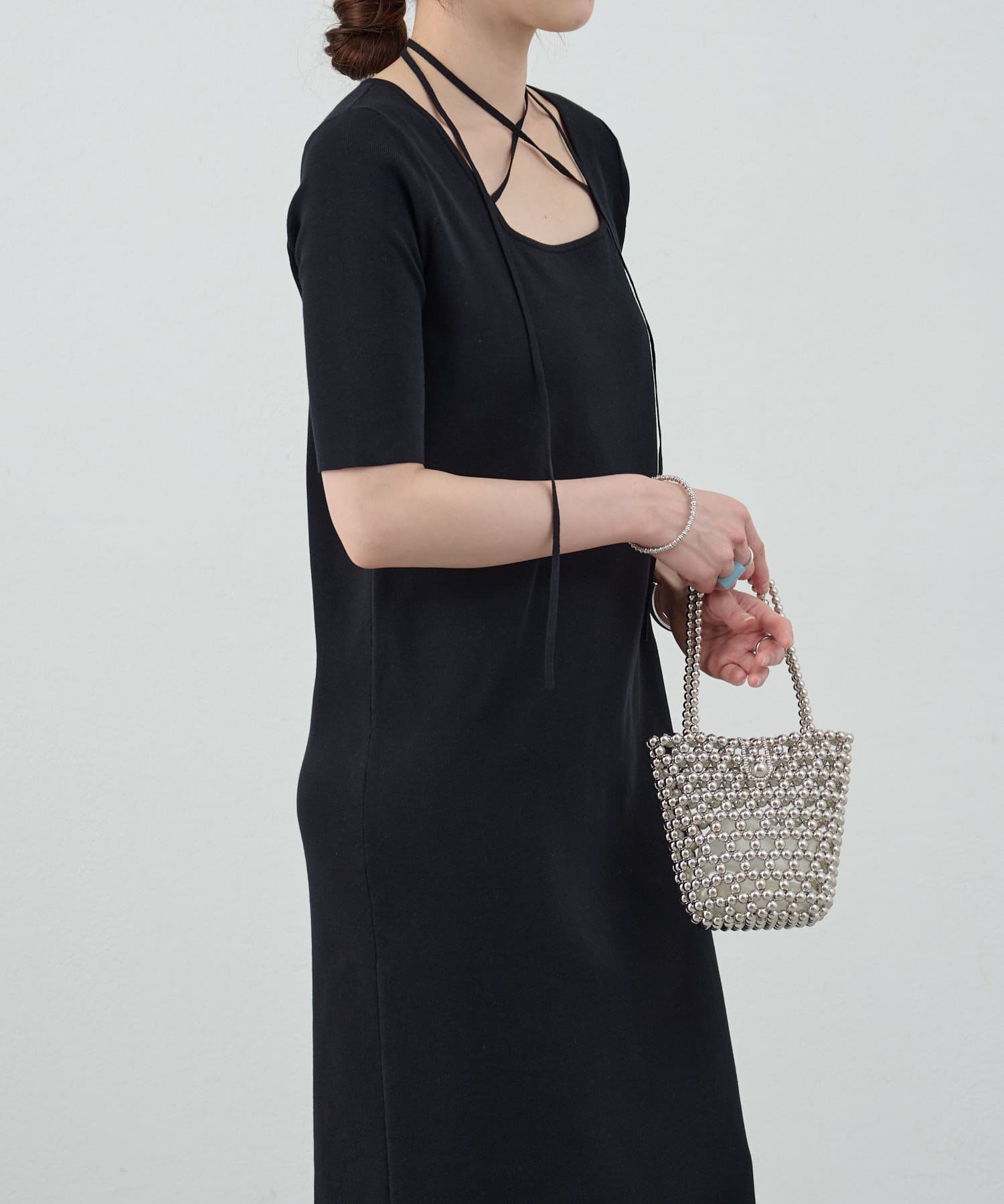 OUTLET(アウトレット) 【SHENERY】総針スクエアネックワンピース