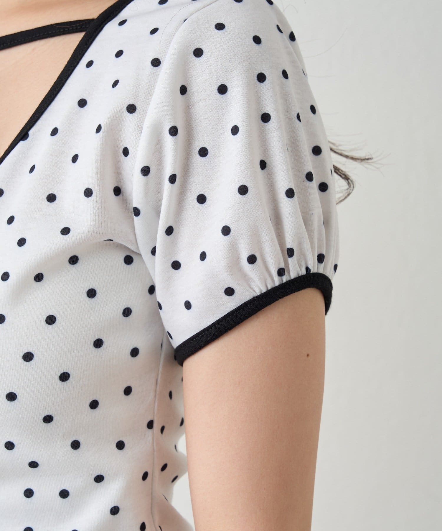 OUTLET(アウトレット) 【mline】ドットリボンＴシャツ