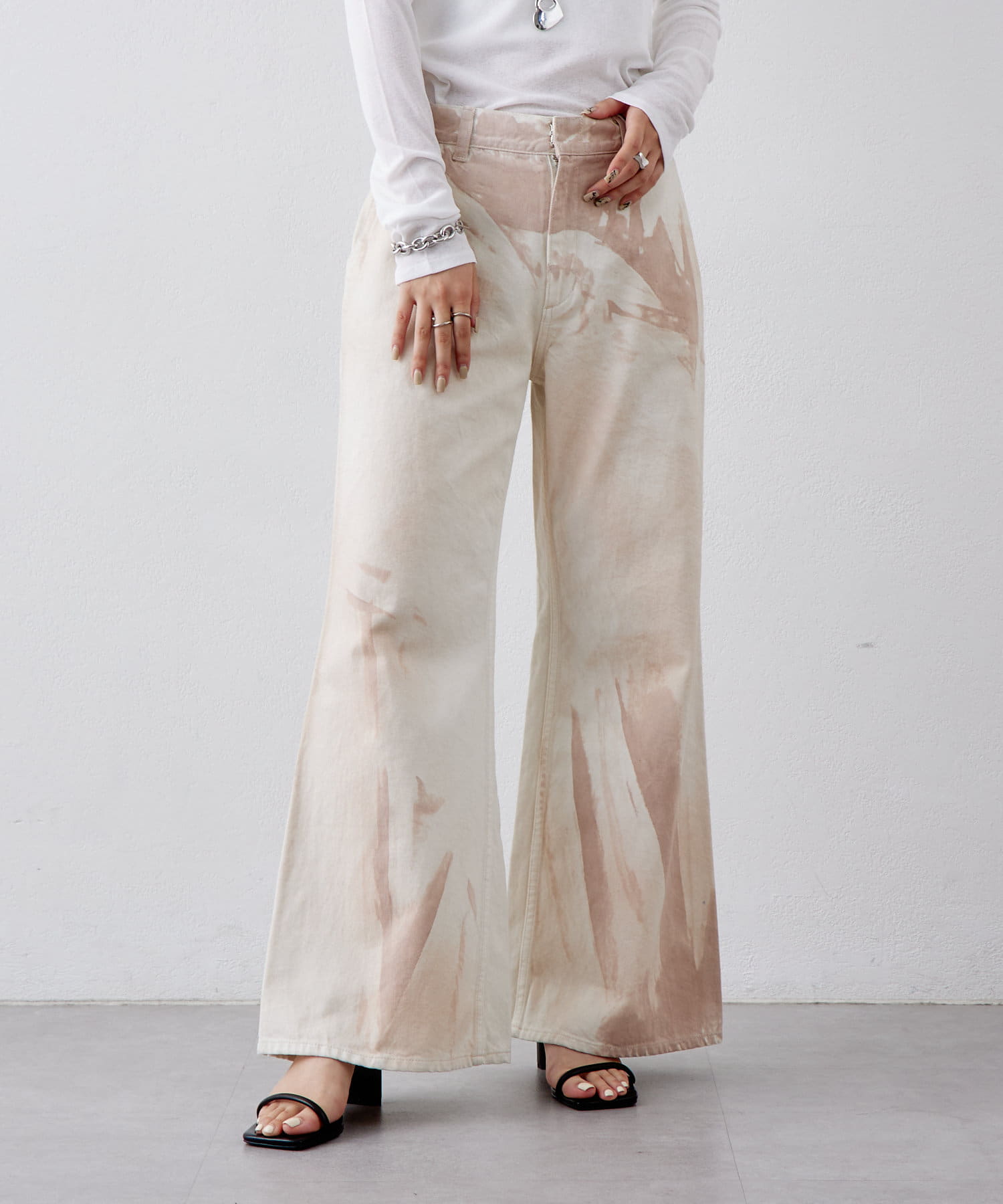 OUTLET(アウトレット) 【mystic】ai no de sugo バギーフレアパンツ