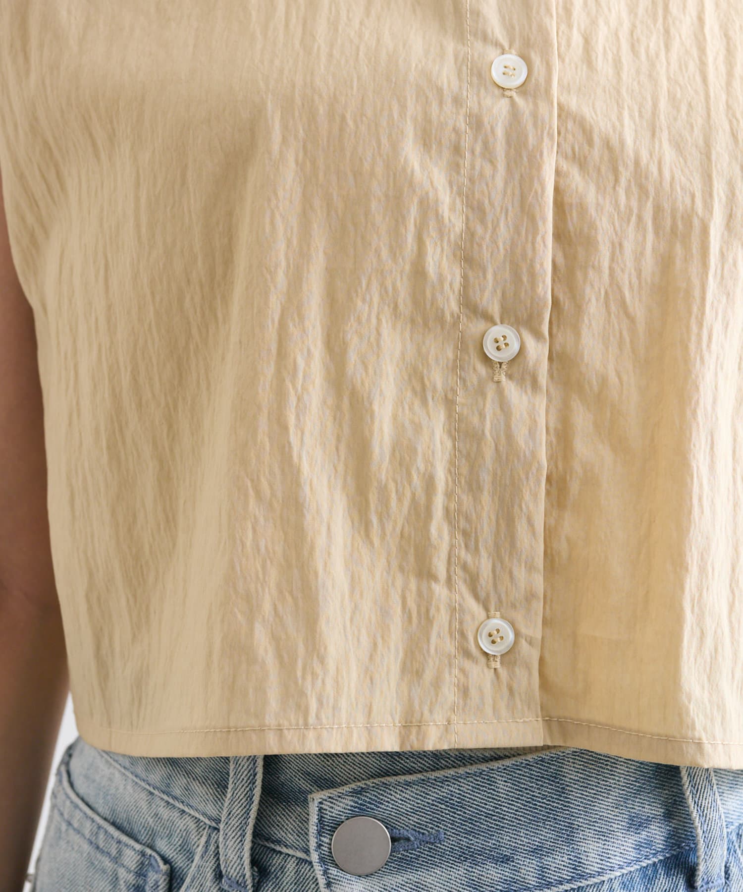 OUTLET(アウトレット) 【mystic】バックシャンクロップドシャツ