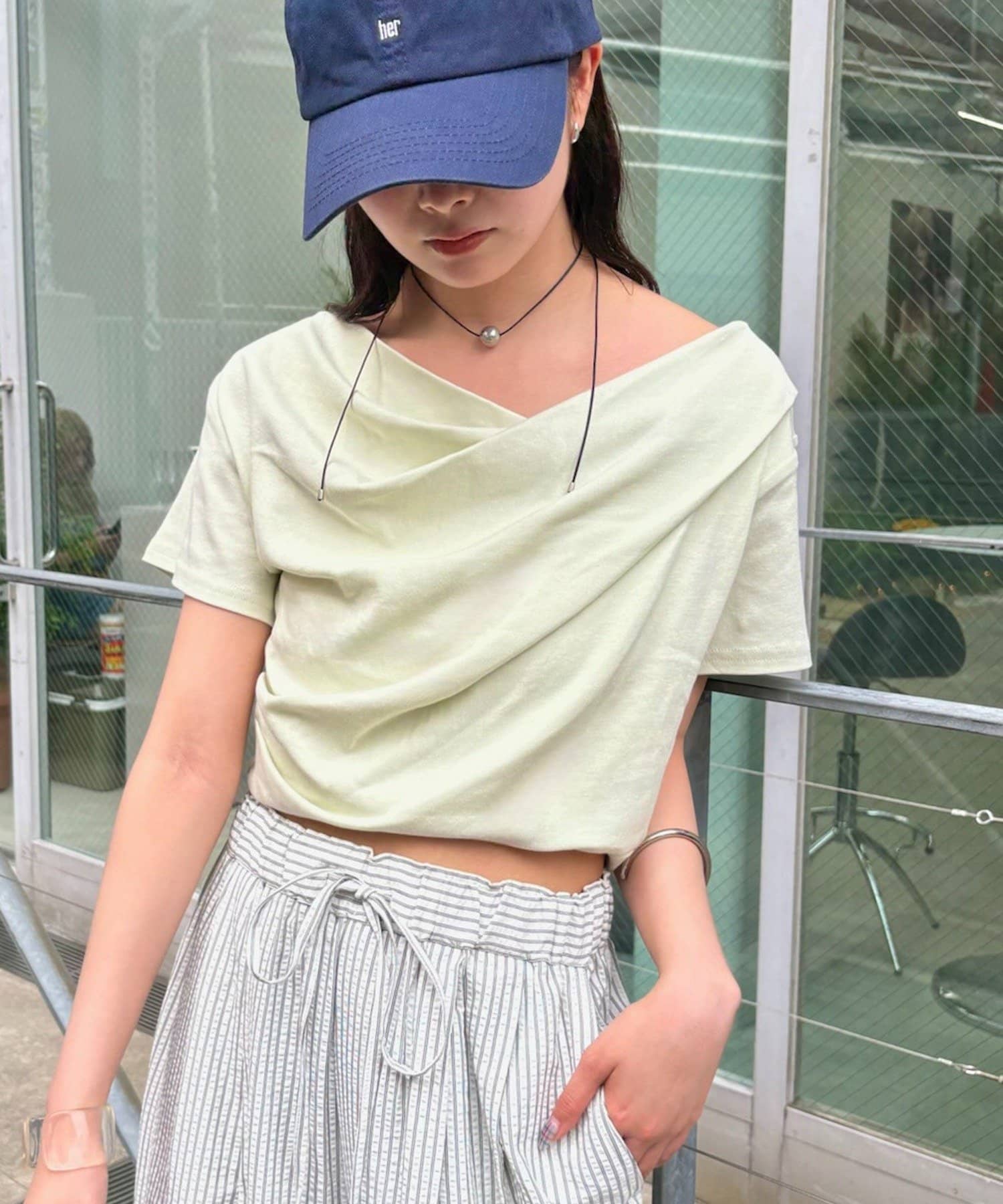 OUTLET(アウトレット) 【mystic】オフショルTシャツ