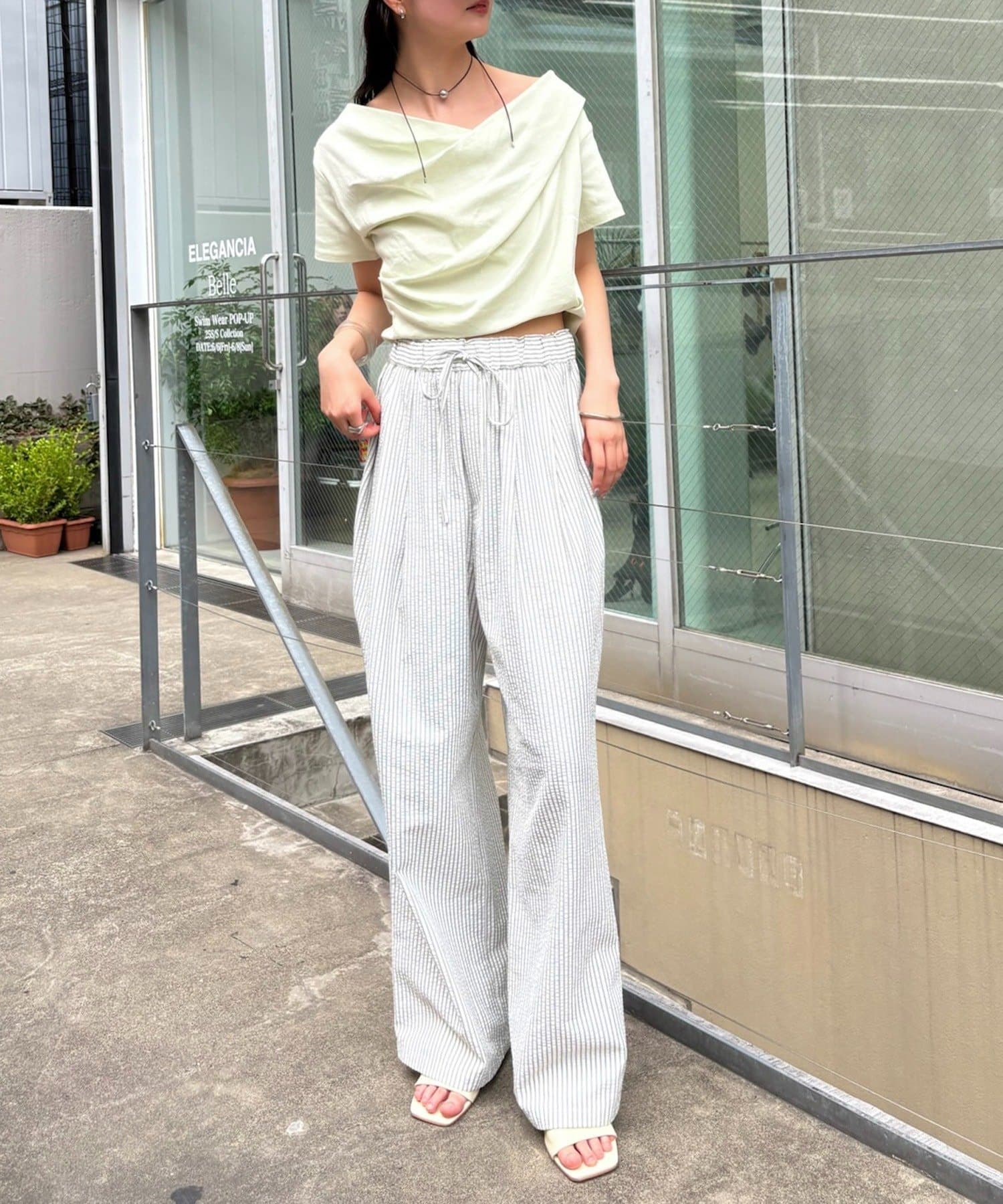 OUTLET(アウトレット) 【mystic】オフショルTシャツ