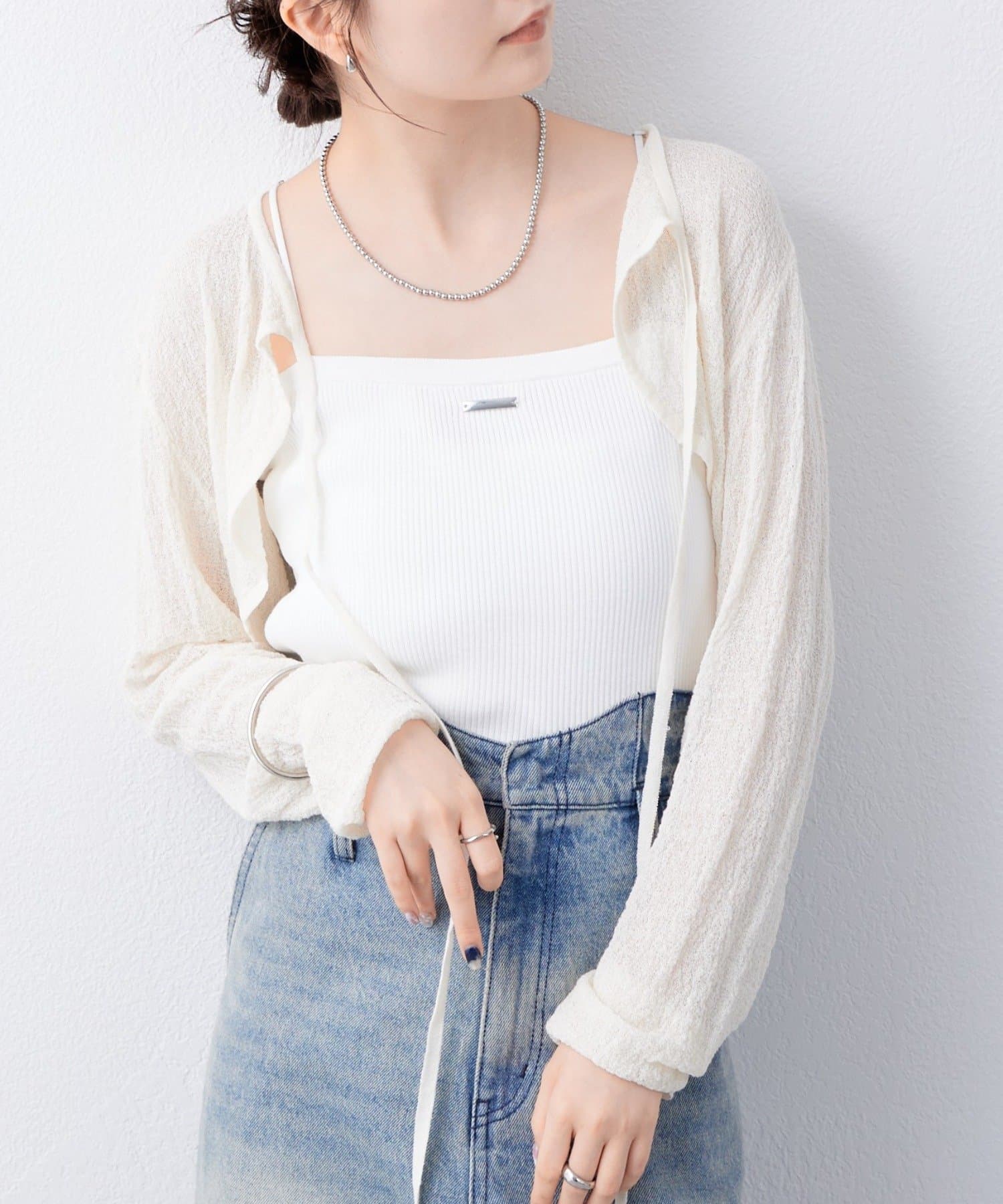 OUTLET(アウトレット) 【mystic】プレート付きニットキャミ