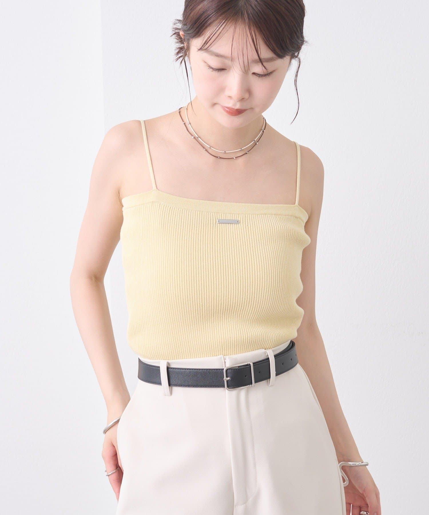 OUTLET(アウトレット) 【mystic】プレート付きニットキャミ