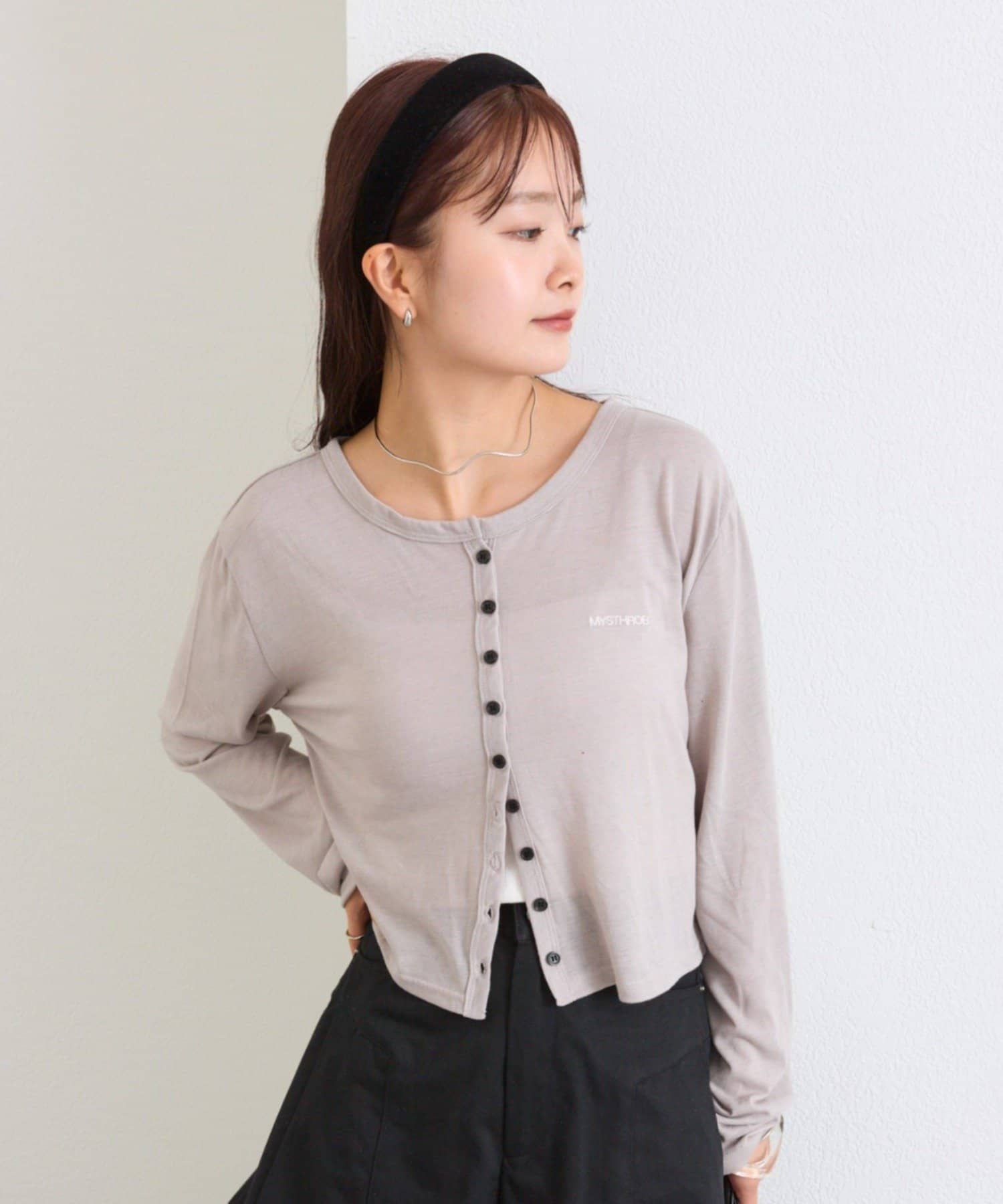 OUTLET(アウトレット) 【mystic】カットチビカーディガン