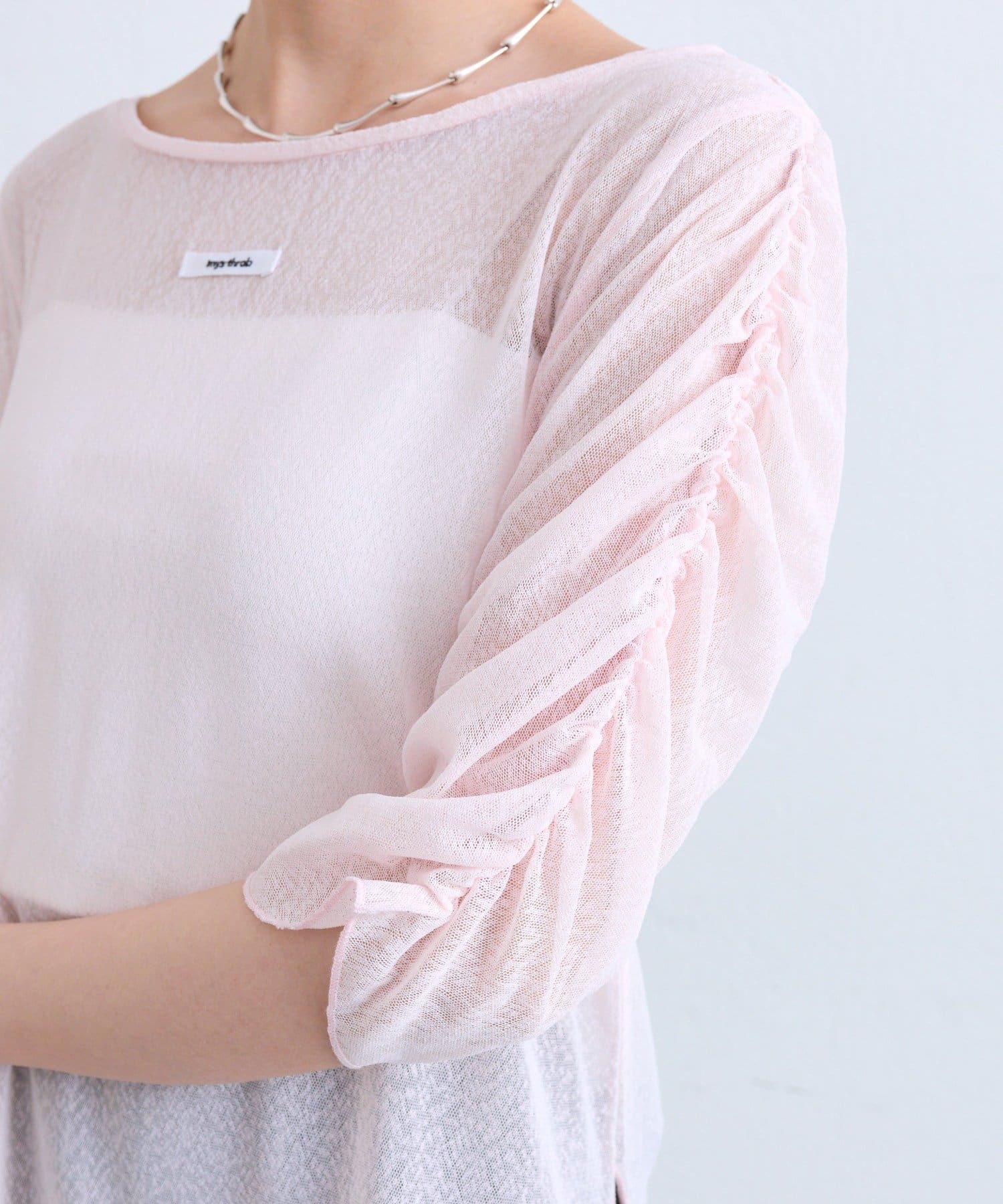 OUTLET(アウトレット) 【mystic】スラブシアー5分袖プルオーバー