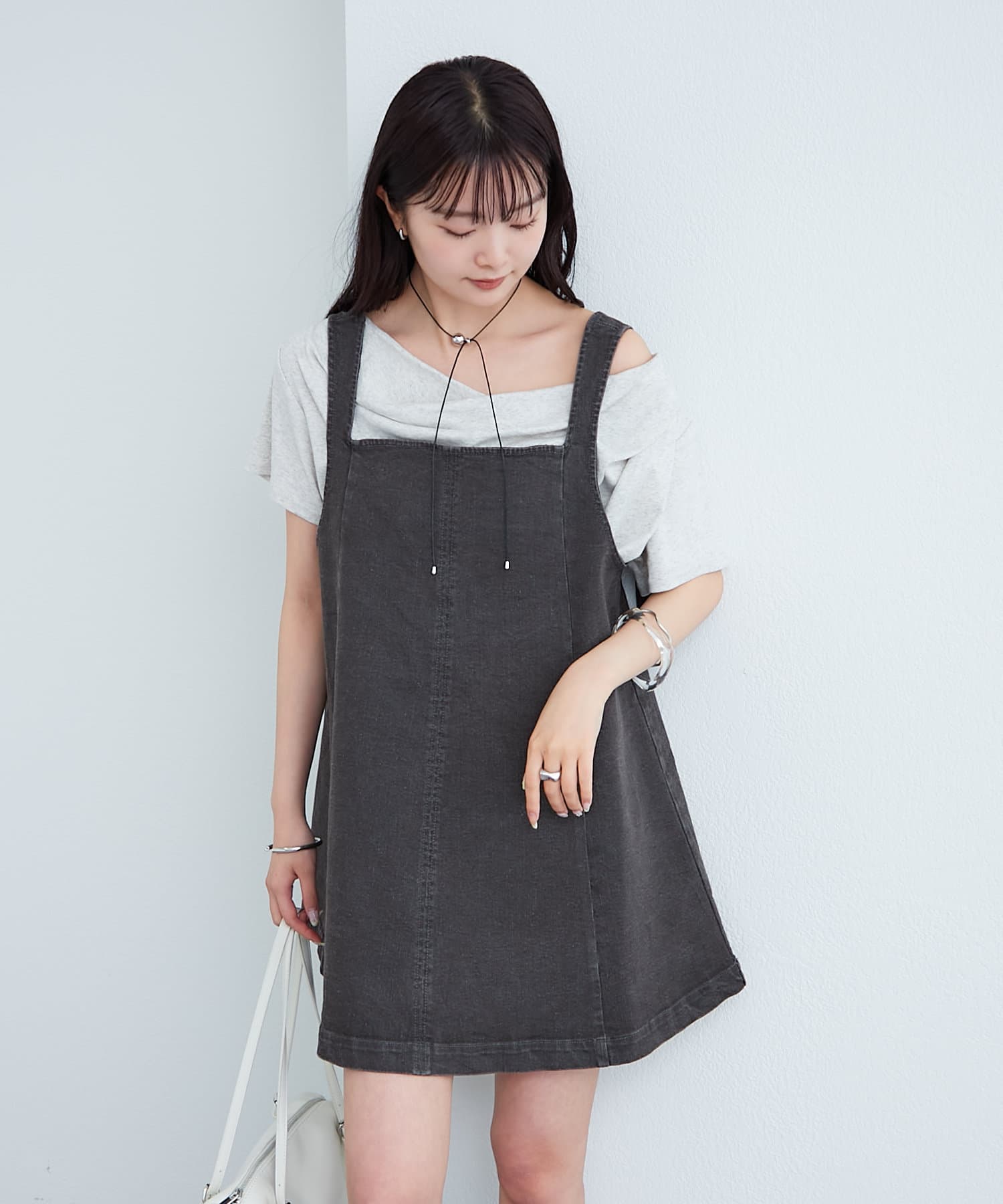 OUTLET(アウトレット) 【mystic】デニムミニジャンスカ