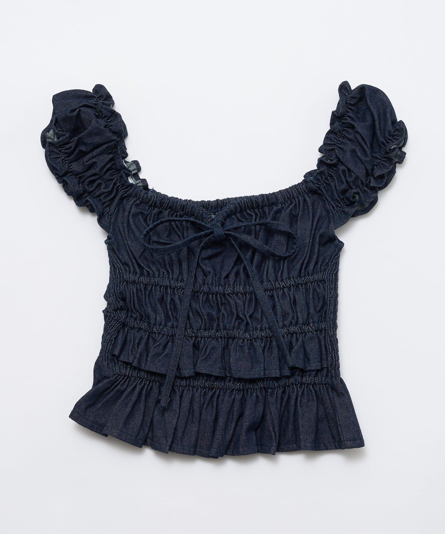 OUTLET(アウトレット) 【mline】シャーリングフレンチブラウス